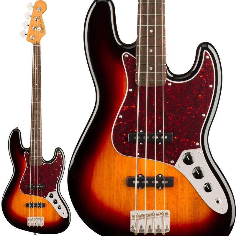 あす楽 Squier by Fender Classic Vibe '60s Jazz Bass Laurel Fingerboard (3-Color Sunburst) 1