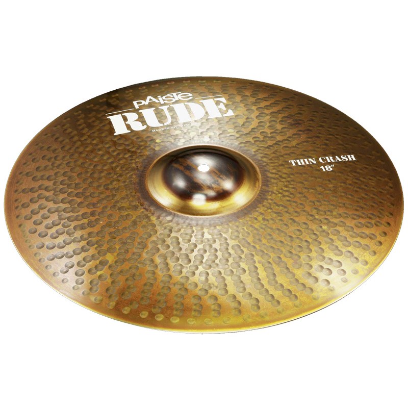 楽器種別：新品PAiSTe/RUDE 商品一覧＞＞PAiSTe/新品 商品一覧＞＞ドラム【30，000円〜65，000円】 商品一覧＞＞シンバル/クラッシュ/PAiSTe 商品一覧＞＞安心してお買い物頂けるよう、スネアもシンバルも丁寧梱包でお届けします！PAiSTe RUDE Thin Crash 18商品説明＜RUDE（ルード）＞爆発的、圧倒的、攻撃的なサウンドを求めるドラマーのための「RUDE」シリーズ。ダー クでソリッド、シャープでパワフル、ワイルドでブライト・・・・・そのサウンドは底知れないエネルギーに満ちています。音溝のない独特なルックス、強烈な ポテンシャル、密度の濃い倍音構成、荒削りなサウンドキャラクター、ライブ感溢れるダイナミックレンジの広さなど、ヘヴィ・デューティーなクォリティーを 求めるドラマーに最適です。パンク、メタルサウンドをリードしてきたRUDEのキャラクターは、パイステが生んだもう1つのサウンド・スタンダードです。Thin Crash：広がるようなきらめきと、広いレンジから繰り出される攻撃的なサウンドが織り交ぜられたクラッシュです。イケベカテゴリ_ドラム_シンバル_クラッシュ_PAiSTe_RUDE_新品 SW_PAiSTe_新品 JAN:0697643106345 登録日:2009/09/29 シンバル パイステ ルード