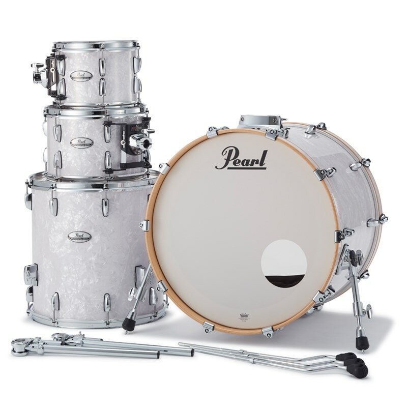 楽器種別：新品ドラムセット/Pearl 商品一覧＞＞ドラムセット【170，000円〜320，000円】 商品一覧＞＞安心してお買い物頂けるよう、スネアもシンバルも丁寧梱包でお届けします！Pearl PMX924BEDP/C #448 [PROFESSIONAL SERIES SHELL PACK - White Marine ] 【お取り寄せ品】商品説明A PLAYER-READY DRUM SET PLATFORM FIT FOR ACTIVE GIGGING AND TOURING.パールのマスターズシリーズは、今日までライヴツアーの酷使にも耐えうる、プロドラマー御用達のギアとして認められてきた。1980 年代中期、伝説の MLX ドラムをプロフェッショナルシリーズとして発表し、パワフルなメイプルサウンドとして高い評価を得た。そのオリジナル精神を受け継いだのがこのシリーズだ。やや薄めに設定された等厚 6 プライ（5.4mm）メイプルシェルに、安定感抜群のスーパーフープII、そして REMO UT ピンストライプ（タムタム、フロアタムの打面用）を標準装備。プロスペックでありながら、ビギナーにもやさしいスタンダードなモデルとして一貫したサウンドとパフォーマンスを発揮する。＜セット内容＞Bass Drum 22×18Tom Tom 10×7Tom Tom 12×8Floor Tom 16×16Tom Holder (TH-1030I) ×2＜スペック＞Shell:EvenPly Six (5.4mm) North Amercan MapleFinish:#448 White Marine PearlTom Mounts:OptiMount Suspension systemHardware:ChromeHoops:SuperHoop II 2.3mm Triple FlangedLugs:RL LugsHeads:Remo UT Pinstripe Batter Headsイケベカテゴリ_ドラム_ドラムセット_Pearl_新品 登録日:2024/02/19 ドラムセット ドラムキット パール