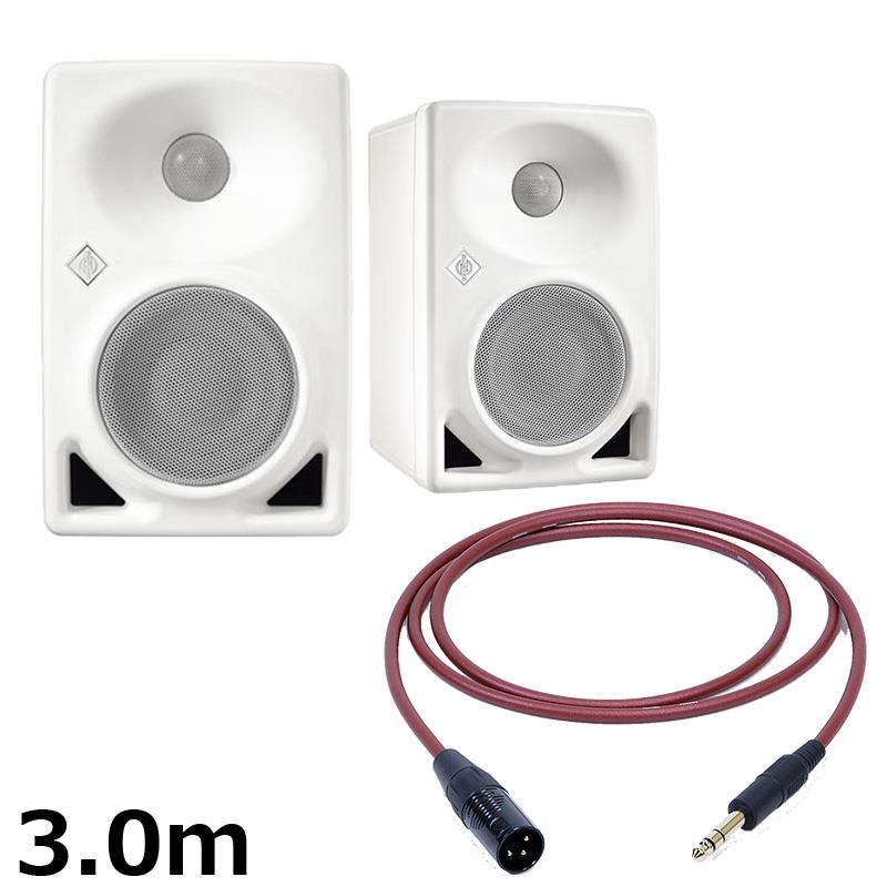 楽器種別：新品NEUMANN/新品 商品一覧＞＞レコーディング【120，000円〜235，000円】 商品一覧＞＞モニタースピーカー/モニタースピーカー/NEUMANN 商品一覧＞＞パワーレックは、専門スタッフに気軽に相談できる渋谷発のDTM・レコーディング機材専門フロアです。NEUMANN KH 80 DSP A W (ペア)【PASSGO REDスピーカーケーブルセット(TRS-XLR)3.0m】(ホワイト)(ノイマン)(モニタースピーカー)(KH80)(アクティブモニタースピーカー)商品説明【セット内容】・KH 80 DSP A W：2個（JAN：4044155207613）・PASSGO RED TXM Cable (3.0m)：2個（JAN:4580210600574）【KH 80 DSP A W】★4インチ+1インチ、120W＋70W の高効率アンプ搭載の2ウェイパワードモニタースピーカーシリーズ初となるDSPを搭載しており精度と柔軟性の向上に成功し、一貫したサウンドを再現することが可能となります。またKHシリーズではおなじみの高音域を水平軸により拡散するMMDウェーブガイド設計により位置に縛られない作業が可能となります。KH 80 DSPは、スタジオニアフィールドモニターだけではなく、小型マルチチャンネルシステムのフロント/リアスピーカーとして使用するように設計されています。また、デスクトップミュージック等のホームレコーディングにも適しています。●特徴・高性能の120Wと70Wアンプを搭載した4+ 1ドライバ・高音域を水平軸により拡散するMMDウェーブガイド設計・108.8dBのSPL(1mの距離)の最大音圧・標準的なIPネットワークとNeumann.Controlソフトウェアに対応したDSPエンジン■同梱物・KH 80 DSP A W・電源ケーブル(メガネ型コネクタ)・セーフティガイド・取扱説明書・貼り付け用ゴム足 1セット・付録Getting Started Quickly-----妥協無しのNo.1デジタル技術を核としたKH 80 DSPは、フィルタリング機能やルームアジャストメントのオプションにより、あらゆる環境にスタジオ精度のモニターサウンドを実現します。コンパクトな設計でありながら、驚異的な適応能力を持ち、リスニングポジションに向けて最適設計された指向性、振動を抑えたキャビネット設計、洗練された素材選択など、ノイマンのモニター哲学を備えています。ノイマンの開発者は、KH 80 DSPのニュアンス、角度、波の反射をすべて把握しています。すべての音波を正確に演出しているからこそ、ピュアなサウンドを実現できるのです。KH 80 DSPの設計は、独自に開発されたコンピューターシミュレーションがベースになっており。MMD（Mathematical Modeled Dispersion Waveguide）は、正確な音像定位を提供することが可能です。ノイマンは「あなたの部屋」も計算に含めていますレコーディングスタジオ、屋外中継車、オフィスの一角、あるいはただのレンガ造りの建物かもしれません。部屋は音を決定します。部屋の表面や角は干渉、回折、反射、屈折を引き起こし、これらはすべて歪みの一形態です。音響的・物理的な 事故 のない、真の音を得るためには、通常、高価な機器と、それを正しく配置するための十分な時間と専門知識、あるいは賢いアルゴリズムが必要です。背面の「Acoustical Control」スイッチにより、モニターの位置（フリースタンディング、小型/中型/大型デスク）を簡単に調整することが可能です。■仕様・ドライバ: 25mmツイーター / 100mmウーファー・周波数特性: 57Hz - 21kHz ±3dB・最大音圧レベル: 108.8dB SPL (100Hz、6kHz平均)・ツイーターアンプ最大出力: 70W・ウーファーアンプ最大出力: 120W・クロスオーバー周波数: 1.8kHz・クロスオーバースロープ: 48 dB/oct 8th order with phase correction・イコライゼーション(Low-Mid): 0、-1.5、-3、-4.5dB・アナログ入力: XLR/6.3mm(バランス)・入力ゲインコントロール: 0dBu - -15dBu・出力ゲインコントロール: 94、100、108、114dB SPL・CMRR: ＜ 56dB @15kHz・電源電圧: 100V - 240V 50/60Hz・消費電力(100V): ＜50mW(スタンバイ) / 8V(アイドル) / 180V(フル出力)・寸法: W154 x H233 x D194(mm)・重量: 3.4kg (1台)【PASSGO RED TXM Cable】【PASSGO RED Cable】音を繋ぐ。まっすぐ通す。■高品質と優れた価格バランスを追求した、PASSGO Cableのスタンダードライン「パスゴーレッド」PASSGO REDは、手頃な価格ながら高品質で、音楽制作からライブまで幅広いシーンで安心して使用できる、扱いやすいスタンダードケーブルです。導体には純度99.99%以上の第一種OFC（高純度無酸素銅C1011）と、純度99.96%以上のOFCを組み合わせたハイブリッド構造を採用。2種類のOFCを撚り合わせることで、低域から高域までバランスの取れた自然な音の伝達と、スムーズな信号伝送を実現しました。ボーカルやギターなどの楽器レコーディングはもちろん、音楽制作、ライブ、DJ、ストリーミング、オーディオリスニングまで、さまざまな用途に対応する扱いやすいスタンダードケーブルです。ケーブルカラーには深紅（クリムゾン）を採用。ラメを散りばめた外装により、ライブや制作現場でも他のケーブルと識別しやすいデザインとなっています。ケーブルの柔軟性や手触りにもこだわり、取り回しの良いしなやかな質感に仕上げています。■【製品仕様(ラインナップ別)】・MICROPHONE CABLE（マイクロフォンケーブル/ラインケーブル/モニタースピーカーケーブル/バランスケーブル）導体：2種類のOFCハイブリッド構成スケア数（1芯あたり)：0.22sqmm絶縁体：LDPE芯数：2シールド：導電性PVC+横巻シールドジャケット：PVC外径：5.5mmXLRプラグ：REAN XLR 金メッキTRSプラグ：6.3mm-3極 金メッキに樹脂ボディ長さ：1.5m， 3.0m， 5.0m， 7.0m， 10m※製品の仕様・外観は予告なく変更となる場合がございます。※本製品はパッケージ（ビニール袋）開封後（切断後）の返品・交換はお受けできません。恐れ入りますが、ご購入前に仕様をご確認ください。イケベカテゴリ_レコーディング_モニタースピーカー_モニタースピーカー_NEUMANN_新品 SW_NEUMANN_新品 登録日:2026/05/04 モニタースピーカー スタジオモニター ノイマン のいまん
