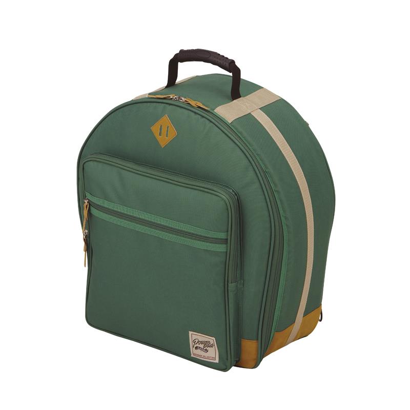 楽器種別：新品TAMA/新品 商品一覧＞＞ドラム【5，000円〜15，000円】 商品一覧＞＞ドラムケース/TAMA 商品一覧＞＞安心してお買い物頂けるよう、スネアもシンバルも丁寧梱包でお届けします！TAMA TSDB1465GR [POWERPAD DESIGNER COLLECTION Snare Bag - Green]商品説明[POWERPAD DESIGNER COLLECTION Snare Bag]14 口径用の6.5 深さまでのサイズが収容可能なスネアドラムバッグ。運搬に便利なバックパック（リュックタイプ）仕様です。各面には保護能力の高いクッションを採用し、大切な機材を運搬時のダメージから守ります。大きなサイドポケットを備え、楽譜・メトロノームなどの小物を収納できます。●スネアドラムを保護するため、正面／側面／底面／背面に20mm厚のクッションを採用。また、背面（ショルダー側）と底面には補強板を入れ、強度をアップさせています。●長時間の運搬でも肩が痛くならないよう、ショルダー部にはクッションを使用。また、身体に接する面には蒸れにくいメッシュ素材を採用しました。●背面にはリュックのショルダーを収納出来るスペース付。●前面には、2つの大きなポケットが付いています。A4ファイルがすっぽりと入る大きさで、楽譜、タブレット、メトロノームなどの小物を収納できます。＜実測内寸サイズ＞幅：415mm奥行き：420mm高さ：180mm※画像はイメージです。スネアドラム、楽譜等は別売となります。イケベカテゴリ_ドラム_ドラムケース_TAMA_新品 SW_TAMA_新品 JAN:4549763399205 登録日:2026/09/02 ドラムケース タマ