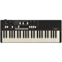 楽器種別：新品オルガン／エレピ/HAMMOND 商品一覧＞＞オルガン／エレピ【80，000円〜155，000円】 商品一覧＞＞鍵盤楽器買うなら、当店で！専門スタッフが迅速丁寧に対応します！HAMMOND M-solo商品説明ハモンド史上最小最軽量の超リアルタイム志向型49鍵盤モデルです。B-3を含む4種類のオルガン、ストリングスアンサンブルキーボード、ポリフォニックシンセサイザーの全6種類の楽器タイプを搭載し、今の音楽シーンに刺さる70年代のヴィンテージサウンドを網羅。各楽器タイプの音色の創り込みはドローバーやボタンでリアルタイムに。ファーストハモンドとして、またセカンドキーボードとして活用しやすい機能をコンパクトに集約しました。■超リアルタイム志向49鍵盤ドローバーキーボードM-soloは、B-3を含む4種類のオルガン、ストリングスアンサンブルキーボード、ポリフォニックシンセサイザーの全6種類の楽器タイプを搭載。今の音楽シーンに刺さる70年代のヴィンテージサウンドを網羅した49鍵盤モデルです。各楽器タイプの音色の創り込みはドローバーやボタンでリアルタイムに。そして、その状態が今鳴っている音色のすべてです。M-soloには細かなパラメーター値の設定もディスプレイすらありません。奏者はただ演奏に集中できる、超リアルタイム志向型モデルです。バンドの中でライトにハモンドオルガンを演奏する、電子ピアノと共にセカンドキーボードとして使用する、といったシチュエーションで活用しやすい機能をコンパクトに集約しました。■特長●コンパクトな筐体から想像を超えるB-3サウンド・ヴィンテージハモンドオルガンの心臓部である91枚のトーンホイールを緻密に再現する新音源「Modelled Tone Wheel 2（MTW2）」を搭載。・バーチャルマルチコンタクト機能により、B-3の多列接点独特の発音の再現など、よりリアルなB-3サウンドを体感できます。・パーカッション、レスリー、ビブラート＆コーラスといったハモンドオルガンに欠かせない機能やエフェクトも網羅。・コンパクトで軽量な筐体から、想像をはるかに超えた、まるで本物のB-3を演奏しているかのような体験を提供します。●ポリフォニックシンセサイザー搭載・2オシレーター、エンベロープ付きローパスフィルター、音量エンベロープで構成された、シンプルなポリフォニックシンセサイザーを搭載。いずれの機能もドローバーによって切れ目なく滑らかにコントロールできます。・オシレーターは4タイプ（Triangle/Sawtooth/Square/Pulse）です。・ピッチベンド、ディレイビブラート、ワウワウなどのエフェクトもボタン操作でシンプルに。●様々なシーンで活躍する全6種類の楽器タイプ前述のB-3とシンセサイザーの他、3種類のトランジスターオルガン、ストリングスアンサンブルキーボードの全6種類の楽器タイプを搭載。現在の音楽シーンにおいても多用されている70年代のヴィンテージサウンドを網羅しました。M-solo単体でも充実の機能を備えていますが、セカンドキーボードとして電子ピアノと共に用いることで、あらゆるミュージックシーンで活躍します。-3＞1955〜1974年生産のハモンドオルガンB-3＜Vx＞1960年代のイギリス製トランジスターオルガン＜Farf＞1960〜1970年代のイタリア製トランジスターオルガン＜Ace＞1960〜1970年代の日本製トランジスターオルガン＜Ens＞1970年代のストリングスアンサンブルキーボード＜Syn＞1970年代のシンプルなポリフォニックシンセサイザー●各楽器タイプの音色を直感的にコントロールするドローバーM-soloではドローバーはB-3の音色を創るだけでなく、例えばVxにおいては音色の明暗を調整するミキサーであったり、Synにおいてはフィルターや音量のコントローラーだったりと、楽器タイプによって各ドローバーの役割が異なります。いずれもドローバーを前後にスライドするだけのシンプルで直感的な操作です●保存も呼び出しも即座にできるパッチボタンM-soloは3つのパッチボタンを搭載。簡易な操作で即座に保存・呼び出しが可能です。またパッチボタンにはあらかじめ3種類のパッチ（B-3/Ens/Syn）を保存。いずれも使用頻度の高い代表的なセッティングの1例ですが、M-soloの音づくりの幅を体感していただけるでしょう。●可搬性にすぐれたハモンドオルガン史上最小最軽量モデルM-soloは、幅73.1×奥行27.4×高さ18.5cm、重量わずか3.6kg。セカンドキーボードとしての使用を想定し極限までコンパクトにしました。本機と電源コードやACアダプター、シールド等をまとめて収納できる専用ケース（別売）もご用意しています。●接続端子LINE OUT L&R、ヘッドホン端子、音楽プレーヤーなどの外部音源を接続するための独自のボリュームコントロールを備えたAUX IN端子、オルガン演奏に必要不可欠なエクスプレッションペダル端子、レスリーエフェクトのファーストON/OFFのコントローラーを接続するレスリーファースト端子を装備。※レスリー端子はありません。■仕様・鍵盤49鍵、ライトウェイト（ベロシティ対応）・寸法W731×D274×H85mm・重量3.6kg ・付属品ACアダプター（AD3-1230-2P）×1、電源ケーブル×1イケベカテゴリ_キーボード_オルガン／エレピ_HAMMOND_新品 JAN:4939334657917 登録日:2023/10/17 オルガン ハモンド ハモンドオルガン エレピ キーボード