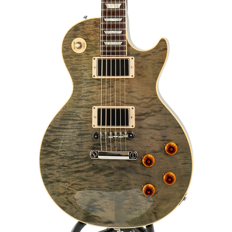 楽器種別：新品エレキギター/Gibson 商品一覧＞＞エレキギター/Gibson/Custom Shop 商品一覧＞＞エレキギター【450，000円〜850，000円】 商品一覧＞＞当店のギターは、出荷前に専門スタッフが検品・調整しているので安心です！Gibson Les Paul Standard Rock Top (Translucent Granite) 【S/N 971227】商品説明現地買付品 Gibson MOD Collection！！現時点では現地買付以外で国内入荷の無いMOD Collectionが入荷致しました！1959 Les Paul Standardをベースにハードロックメイプルをトップに採用したモデルです。フルカバーのPUはアジャストのポールピースが抜かれている特殊な使用です。ハムバッカーのノイズキャンセルを機能させながらもシングルのようなエッジのあるサウンドは唯一無二のスペック、Demo/Mod Collectionだからこそ出来る芸当ではないでしょうか！世界に1本だけの特別なギター、是非あなたの手に！！〜DEMO Guitar/MOD Collectionとは〜「新しい楽器の想像をする」というコンセプトで生まれた製品であり、ギブソンファンの為のプレイヤー・コンディションの楽器として出荷される製品です。DEMO Guitar/MOD Collectionはギブソンリペア&レストレーション・センターで独自のカスタマイズが施されたOne-of-a-kind(1本もの)のプロトタイプ、デモギターです。通常製品とは異なり、外観上の小さなキズや修理跡ある場合がありますが、プレイアビリティについては通常出荷品と同等となります。※本商品はプレイアビリティオンリーの保証対象製品となります。　外観につきましての製品保証は御座いません。商品詳細Body:Figured Maple Top＆1 Piece MahoganyNeck:Solid MahoganyProfile:Authentic 59 Medium C ShapeFingerboard:Indian RosewoodFrets:Historic Medium JumboHardware:NickelBridge:No Wire ABR-1 ＆ Lightweight Alminum TailpieceMachinehead:Kluson ReissueNeck Pickup:Custombucker Alnico III (Unpotted)Bridge Pickup:Custombucker Alnico III(Unpotted)ハードケース付属イケベカテゴリ_ギター_エレキギター_Gibson_Custom Shop_新品 JAN:4570156000811 登録日:2024/03/31 エレキギター ギブソン カスタムショップ