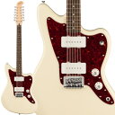 楽器種別：新品エレキギター/Squier by Fender 商品一覧＞＞エレキギター/Squier by Fender/Jazzmaster 商品一覧＞＞エレキギター【45，000円〜90，000円】 商品一覧＞＞当店のギターは、出荷前に専門スタッフが検品・調整しているので安心です！Squier by Fender Paranormal Jazzmaster XII(Olympic White/Laurel Fingerboard)商品説明Squier Jazzmaster XIISquier Jazzmaster XIIは、そのアイコニックなオフセットボディと豊かなハーモニクスで、冒険的なプレイヤーにギター探求の新たな道を切り開きます。3ウェイスイッチングが可能な、フェンダーデザインのアルニコシングルコイルJazzmasterピックアップを2基搭載することで、ヴィンテージ風の「ホッケースティック」ヘッドを採用しながらも、この12弦モデルはキメの細かいきらめくトーンとタイムレスなスタイルを実現しています。安定感と弾きやすさを追求したグラファイト補強ロッド内蔵のCシェイプネック、信頼性の高いイントネーションを実現するストリングスルーボディ／トップロードブリッジ、スムーズなチューニングを可能にするヴィンテージスタイルのチューニングマシン、滑らかで自信に満ちた感触をもたらすグロスネック仕上げなど、プレイヤーに優しいディテールも魅力です。Features・フェンダーデザインのアルニコシングルコイルJazzmasterピックアップ・グラファイト補強ロッドを内蔵したCシェイプネック・ストリングスルー／トップロードの両方に対応した12弦仕様ハイブリッドハードテイルブリッジ・ヴィンテージスタイル「ホッケースティック」ヘッドストック・ヴィンテージスタイルチューニングマシン※画像はサンプルです。製品の特性上、杢目、色合いは一本一本異なります。商品詳細Body: PoplarBody Finish: Gloss PolyurethaneNeck: MapleNeck Shape: C ShapeNeck Finish: Gloss UrethaneFingerboard: Laurel， 9.5 (241 mm)Frets: Narrow TallNut: Synthetic Bone， 1.6875 (42.86 mm)Control Knob: White Witch HatTrussrod: 4 mm Hex (Allen)Pickup: Designed Alnico Single-CoilControl: Master Volume， Master TonePU Switch: 3-Position Toggle: Position 1. Bridge Pickup， Position 2. Bridge And Neck Pickups， Position 3. Neck PickupHardware: ChromeBridge: Fully Adjustable 12-Saddle Hardtail BridgeTuner: Vintage-StyleStrings: Nickel Plated Steel (.010-.046 Gauges)Sclae: 25.5 (64.77 cm)ソフトケース付属イケベカテゴリ_ギター_エレキギター_Squier by Fender_Jazzmaster_新品 JAN:0717669815301 登録日:2023/08/21 エレキギター スクワイヤー スクワイアー フェンダー ジャズマスター ジャズマス