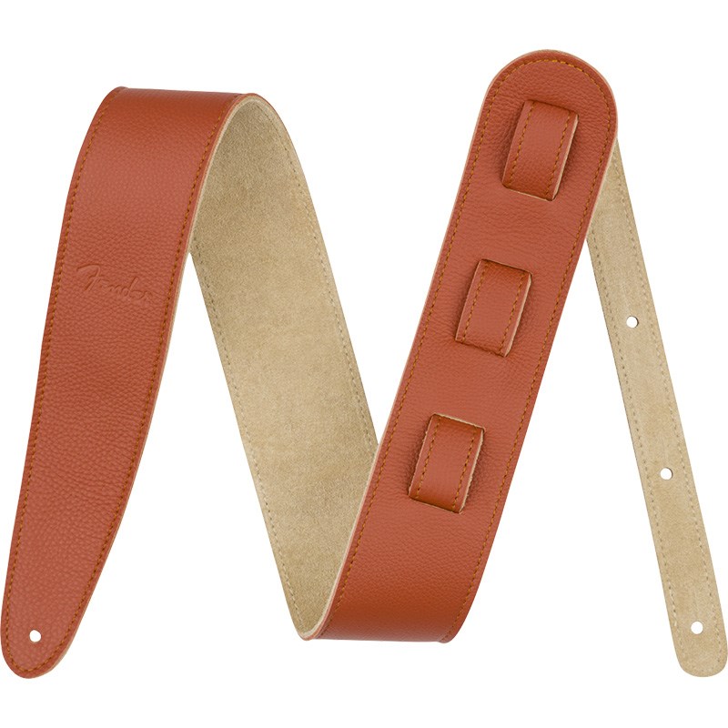 Fender USA Limited Leather Strap， Tangerine