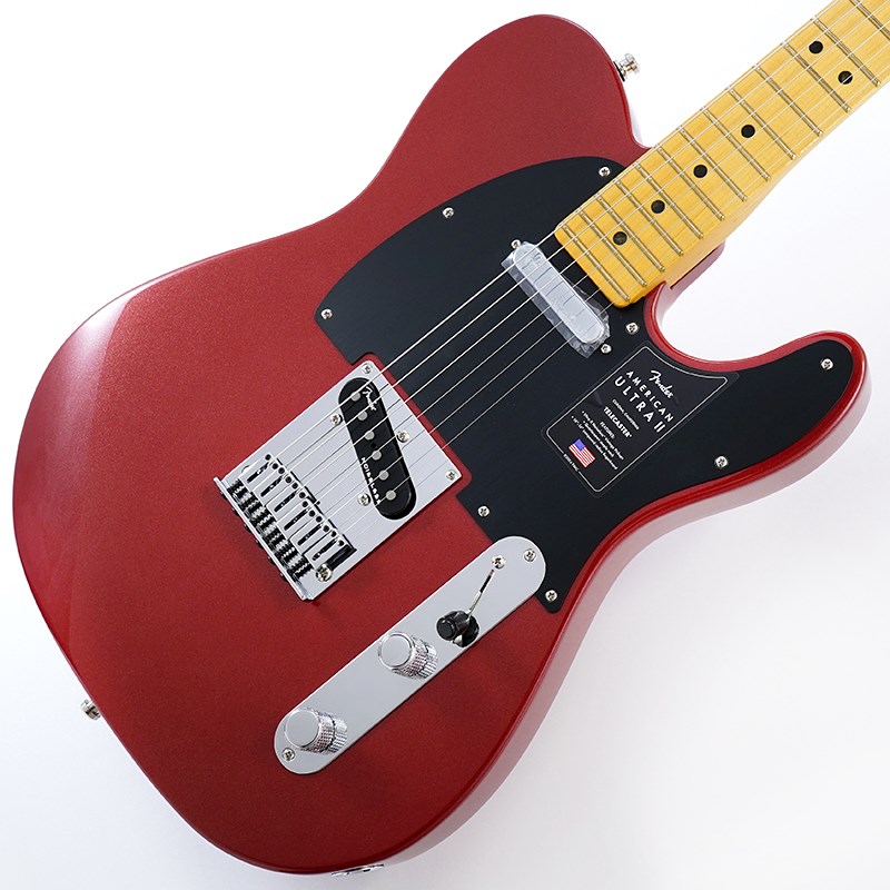 楽器種別：新品Fender USA/American Ultra 商品一覧＞＞Fender USA/新品 商品一覧＞＞エレキギター【205，000円〜390，000円】 商品一覧＞＞TLタイプ/Fender USA 商品一覧＞＞当店のギターは、出荷前に専門スタッフが検品・調整しているので安心です！Fender USA American Ultra II Telecaster (Sinister Red/Maple)商品説明Fender USA American Ultra II Series最高かつ最新の性能を求めるプレイヤーのために開発されたAmerican Ultra IIは、フェンダーの最も先進的な製品シリーズです。American Ultra IIのギターとベースは、プレミアムな素材、精巧なクラフトマンシップ、そして最先鋭のデザインを特徴としています。常に進化しながらも、長く使用できる品質を持ち、楽器の最先端を駆け抜け続ける製品をラインナップしています。American Ultra II Telecasterは、厳選されたアルダーボディに深めのボディコンターが施されています。クォーターソーンメイプルネックはModern Dネックシェイプで、ネックバックは触り心地の良いUltra Satinフィニッシュで仕上げられています。10?14インチコンパウンドラジアのエボニーまたはクォーターソーンメイプル指板は、エッジを丁寧にロールオフ処理したUltraロールドエッジが採用されており、ミディアムジャンボフレット、蓄光式Luminlayサイドドット、Graph Tech TUSQナットを装備しています。テーパードネックヒールと深いボディコンターにより、ハイポジションへの容易なアクセスが可能です。American Ultra II Telecasterは、Ultra II Noiseless Vintage Teleピックアップを装備し、甘いクリスタルのように澄み渡ったクリーンから歯切れの良いトゥワングトーン、ファットでパワフルなサウンドまで、ハムノイズとは無縁の極上のトーンを提供します。特許取得済みのS-1スイッチは、ピックアップのシリーズ配線を有効にし、サウンドのバリエーションをさらに広げます。6つのクロムフィニッシュブラスサドルを備えたストリングスルーボディブリッジ、デラックスロッキングチューニングマシン、アルミ製ナールドノブ、1-plyアノダイズドアルミピックガードなど、高い実用性を誇る機能を搭載しています。フェンダーの象徴的なスタイリングと先進的な仕様を融合させたAmerican Ultra IIは、プレイヤーの演奏体験を新たな高みへと導きます。プレイヤーが求める完璧なトーン、無限の汎用性、そして究極のパフォーマンスをAmerican Ultra IIが実現します。※画像はサンプルです。製品の特性上、杢目、色合は個体ごとに異なります。商品詳細Body Material: Select AlderBody Finish: Gloss UrethaneNeck: Quartersawn Maple， Modern DNeck Finish: Ultra Satin UrethaneFingerboard: Ebony or Quartersawn Maple， 10 to 14 Compound Radius (254 mm to 355.6 mm)Frets: 22， Medium JumboPosition Inlays: Black Pearloid Dot - 7 mm (Quartersawn Maple)， White Pearloid Dot - 7mm (Ebony)Nut (Material/Width): Graph Tech TUSQ， 1.685 (42.8 mm)Tuning Machines: Deluxe Cast/Sealed Locking (all short posts)Scale Length: 25.5 (64.77 cm)Bridge: 6-Saddle String-Through-Body Hardtail with Chromed Brass SaddlesPickguard: 1-Ply Black Anodized Aluminum or 1-Ply Gold Anodized Aluminum or 1-Ply Silver Anodized AluminumPickups:Ultra II Noiseless Vintage Tele (Bridge)Ultra II Noiseless Vintage Tele (Neck)Pickup Switching: 3-Position Blade:Position 1. Bridge PickupPosition 2. Bridge and Neck PickupsPosition 3. Neck PickupSpecial Electronics: S-1 Switch Activates Series Wiring Option in Middle Pickup PositionControls: Master Volume (S-1 Switch)， Master ToneControl Knobs: Heavy Knurled Flat-TopHardware Finish: Nickel/ChromeStrings: Fender USA 250L Nickel Plated Steel (.009-.042 Gauges)， PN 0730250403Case/Gig Bag: Deluxe Molded Case (Included)イケベカテゴリ_エレキギター_TLタイプ_Fender USA_American Ultra_新品 SW_Fender USA_新品 JAN:0717669890735 登録日:2024/10/16 エレキギター フェンダー ふぇんだー フェンダーUSA アメリカンウルトラ アメトラ