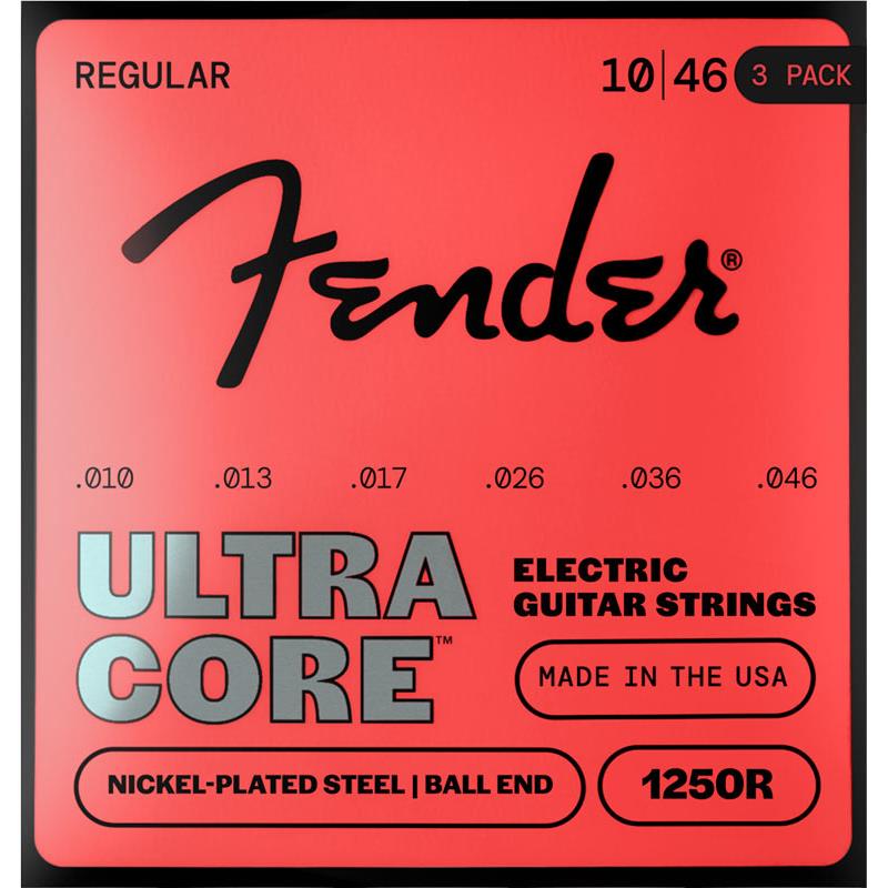 Rakuten - Fender USA ULTRACORE ELECTRIC GUITAR STRINGS NICKEL PLATED STEEL BALL END (1250R/10-46) 3 PACK (#0730250606)