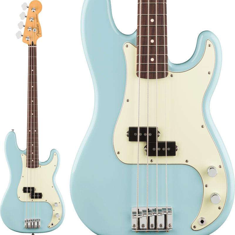 楽器種別：新品Fender MEX/Player 商品一覧＞＞Fender MEX/新品 商品一覧＞＞ベース【65，000円〜135，000円】 商品一覧＞＞エレキベース/PBタイプ/Fender MEX 商品一覧＞＞当店のベースは、出荷前に専門スタッフが検品・調整しているので安心です！Fender MEX 75th Anniversary Player II Precision Bass (Daphne Blue/Rosewood)商品説明プレシジョンベース生誕75周年モデル!Player II Precision Bassは、Fenderならではのアイコニックなサウンドとスタイルを受け継ぎながら、現代のプレイヤーに向けたアップデートを施したステージユースに最適なモデルです。演奏を力強く支え、さらなるインスピレーションを引き出します。Player II Precision Bassは、時代を超えて愛されるFenderの魅力を備えながら、現代のプレイヤーのニーズに応える仕様へと進化しています。ネックには、滑らかなサテンウレタンフィニッシュを施したModern Cシェイプを採用し、演奏性を追求。さらに、ロールドエッジ加工を施した9.5インチラジアスのスラブローズウッドまたはメイプル指板と、20本のミディアムジャンボフレットの組み合わせにより、快適でスムーズなフィンガリングを実現します。ボディには定番のトーンウッドであるアルダーを採用し、伝統的なFenderカラーに加え、アーカイブから復刻された新たなカラーオプションもラインアップ。Player Series Alnico V Split-Coil P Bassピックアップは、甘く伸びやかな高域、音楽的な中域、そして重厚な低域を生み出し、あらゆるジャンルに対応するサウンドを提供します。また、調整可能な4サドルブリッジ、シングルグルーブスチールサドル、オープンギアチューナーを搭載し、高いチューニング安定性を実現。幅広いサウンドメイクに対応する柔軟性を備えています。自分だけのサウンドを追求するプレイヤーに最適なPlayer II Precision Bassは、Fenderならではのルックス、トーン、そして演奏性を兼ね備えたモデルです。※画像はサンプルです。製品の特性上、木目・色合いは1本1本異なります。商品詳細Body Material: AlderBody Finish: PolyesterNeck: Maple， Modern CNeck Finish: Satin UrethaneFingerboard: Maple or Rosewood， 9.5inch (241 mm)Frets: 20， Medium JumboPosition Inlays: Black Dot (Maple)， White Dot (Rosewood)Nut (Material/Width): Synthetic Bone， 1.625inch (41.3 mm)Tuning Machines: Standard Open-GearScale Length: 34inch (864 mm)Bridge: 4-Saddle Bridge with Single-Groove Steel Barrel SaddlesPickguard: 3-Ply ParchmentPickups: (Bridge)， Player Series Alnico 5 Split Single-Coil Precision Bass (Middle)， (Neck)Pickup Switching: NoneControls: Master Volume， Master ToneControl Knobs: Knurled Flat-TopHardware Finish: Nickel/ChromeStrings: Fender USA 7250M Nickel Plated Steel (.045-.105 Gauges)ソフトケース付属イケベカテゴリ_ベース_エレキベース_PBタイプ_Fender MEX_Player_新品 SW_Fender MEX_新品 JAN:0197955229430 登録日:2026/07/09 エレキベース フェンダー ふぇんだー フェンダーメキシコ フェンダーMEX