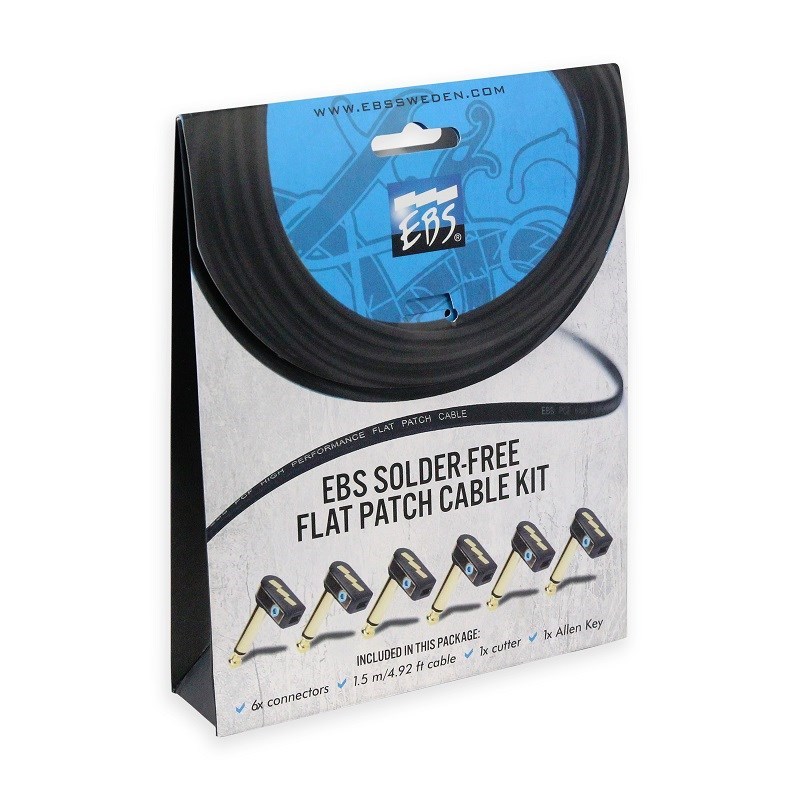 Shielded Cable - EBS SFC-K6J [Solder-Free Flat Patch Cable Kit] (ケーブル1.5m / L型プラグ 6個セット)