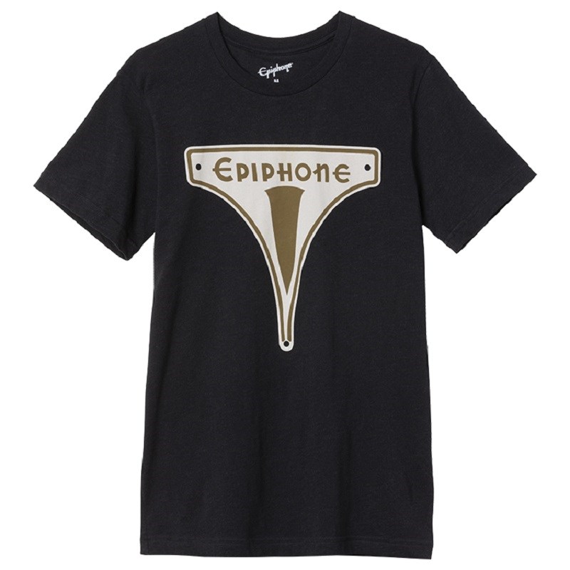 翌日配達 Epiphone 【新楽器応援セール】 Vintage Badge Tee (Black)， (Large) [GA-EVBTLG]