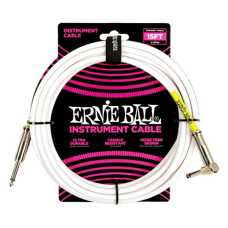 ������ã ERNIE BALL �ڴ��ָ��ꥻ����� Classic Instrument Cable 15ft S/L White [#6400]