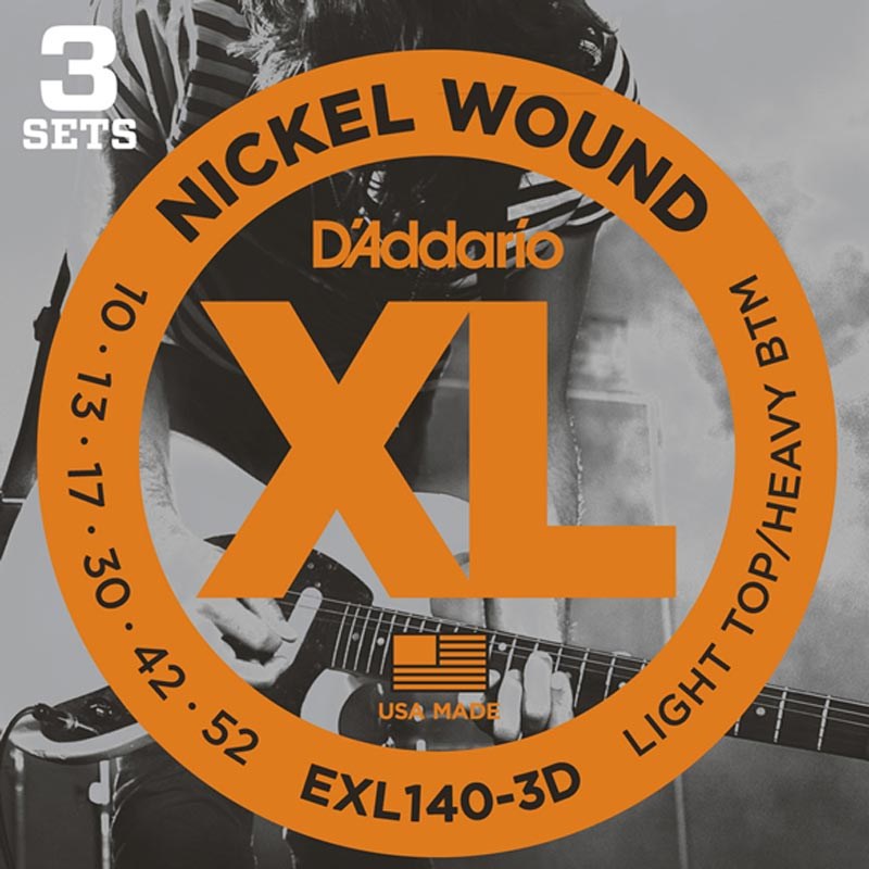 楽器種別：新品D’Addario/新品 商品一覧＞＞楽器アクセサリ【〜5，000円】 商品一覧＞＞弦/エレキギター弦/D’Addario 商品一覧＞＞品揃え豊富な当店なら弦、パーツ、ケーブルなどのアクセサリーがまとめて揃います！D’Addario XL Nickel EXL1140-3D (3 Pack/10-52)商品説明お得なダダリオ・エレキ弦 3セットパック！お馴染みの弦が3セット入ったエコパックセット。（箱の中は、3セット別々の袋にパッキングされております）＊ゲージ 【EXL-140】 : 010-013-017-030-042-052イケベカテゴリ_楽器アクセサリ_弦_エレキギター弦_D’Addario_新品 SW_D’Addario_新品 JAN:0019954970444 登録日:2025/04/20 エレキギター弦 ギター弦 エレキ弦 ダダリオ