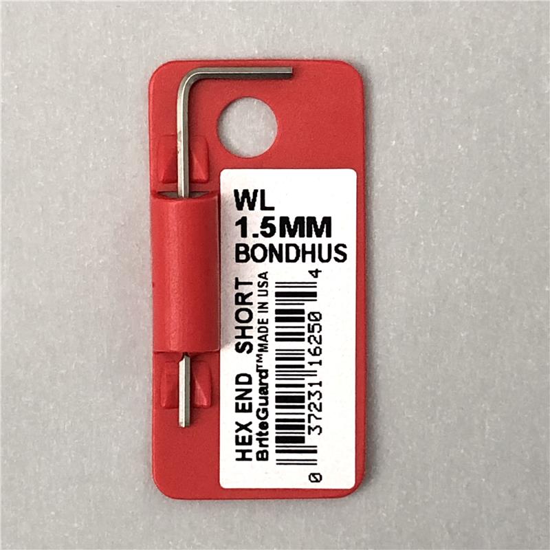 楽器種別：新品BONDHUS/新品 商品一覧＞＞楽器アクセサリ【〜5，000円】 商品一覧＞＞メンテナンス用品/工具/BONDHUS 商品一覧＞＞品揃え豊富な当店なら弦、パーツ、ケーブルなどのアクセサリーがまとめて揃います！BONDHUS 六角レンチ （ミリサイズ／1.5ミリ）商品説明ボンダス 六角レンチミリサイズ／1.5mmボンダス社は1960年、アメリカ ミネソタ州のモンテセイロで誕生しました。1964年には世界で初めてボールポイント六角レンチを発案。1967年に本格販売を開始、アメリカ国内での特許を取得しました。特許がオープンになった現在、同型のレンチは各社から発売されていますが、自動車用工具で有名なスナッオンの製品をOEM供給しているように、ボンダス社のボールドライバーはトップクラスの評価を受け続けています。イケベカテゴリ_楽器アクセサリ_メンテナンス用品_工具_BONDHUS_新品 SW_BONDHUS_新品 JAN:0037231162504 登録日:2025/05/07 ボンダス