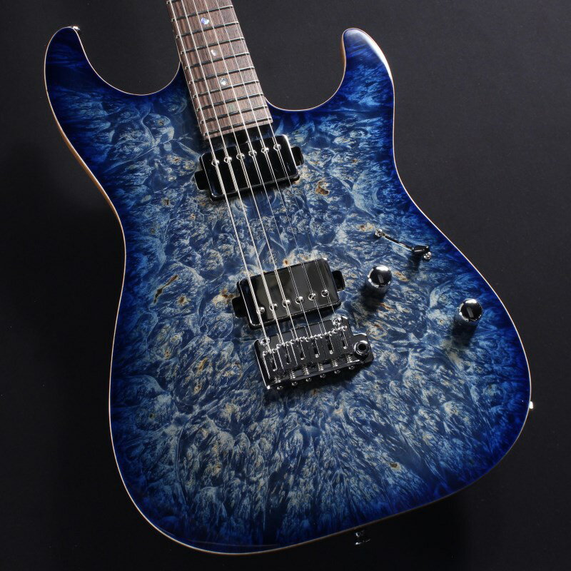 Tfs Guitars DST-DX22 Waterfall Burl Maple Top (Trans Blue Denim Burst) #032847