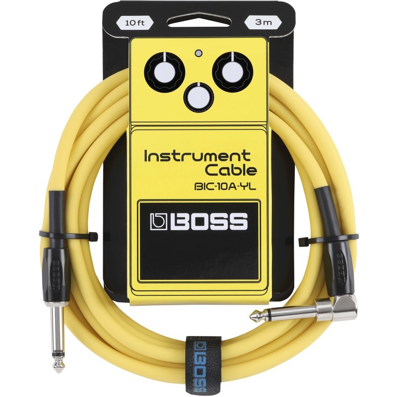 楽器種別：新品BOSS/新品 商品一覧＞＞楽器アクセサリ【〜5，000円】 商品一覧＞＞シールドコード/シールドコード/BOSS 商品一覧＞＞品揃え豊富な当店なら弦、パーツ、ケーブルなどのアクセサリーがまとめて揃います！BOSS Instrument Cable BIC-10A-YL [3m S/L]商品説明ギター・ライフを彩るカラフルなケーブル。BOSSコンパクト・ペダルの筐体カラーをモチーフにした、色鮮やかなケーブルが日々の練習やステージを鮮やかに彩ります。高品質な無酸素銅線を採用しノイズに強く、しなやかで耐久性に優れたケーブルです。1/4インチプラグのL型−ストレート型、取り回ししやすい3mの長さで、ギター/ベースとエフェクターやアンプへの接続に最適です。お手持ちのペダルやギターと色を合わせたり、選ぶ楽しさが広がります。■カラフルな6色展開ブラック、オレンジ、イエロー、グリーン、レッド、ブルーの6色は、はじめてのカラー・ケーブルとしても最適です。カラフルな色合いで、日々の使用やライブ活動に彩りを添えます。■パフォーマンスをサポート無酸素銅を使用した芯線と高品位なプラグにより、ナチュラルかつ正確な伝送をサポート。シールド部分は耐久性に優れた「編組（Braided）」構造を採用しており、外部からのノイズを抑えます。■Standard Features・ギター/ベース用ケーブル・BOSSコンパクト・ペダルのカラーをモチーフにしたパッケージ・ギターやエフェクターなどの接続に適した1/4プラグ、L型−ストレート型・無酸素銅線を使用した芯線・編組シールドを採用し、ノイズを抑え優れた耐久性を実現・BOSSロゴを冠したケーブル・タイ付き■主な仕様ケーブル長さ：3mプラグ：TS標準タイプ (ストレート型 - L型)カラー：イエローイケベカテゴリ_楽器アクセサリ_シールドコード_シールドコード_BOSS_新品 SW_BOSS_新品 JAN:4957054522643 登録日:2025/02/20 シールドコード ギターシールド シールド シールドケーブル ギターケーブル ボス