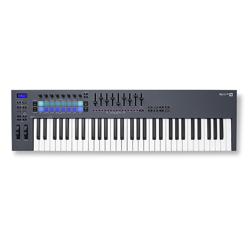 楽器種別：新品NOVATION/新品 商品一覧＞＞DTM【25，000円〜50，000円】 商品一覧＞＞MIDI関連機器/MIDIキーボード/NOVATION 商品一覧＞＞レコーディング機器買うなら、当店で！専門スタッフが迅速丁寧に対応します！NOVATION FL KEY61商品説明FLkeyは、FL Studioで音楽を作るための優れたMIDIキーボードです。FL Studioのステップシーケンサー、チャンネルラック、ミキサー、そしてクリエイティブなコントロールを備えたFLkeyは、より自由な演奏性をもたらし、クリエイターの制作環境をサポートします。■FLStudioでの作曲をさらに楽しむためにバースにふさわしいコードを探したり、ベースラインに適した音を探したりするのは難しいものです。FLkeyのスケールモードとコードモードを使えば、メロディーを簡単に構成して、あなたの曲を素晴らしいものにすることができます。スケールモードでは、常に正しい音程で演奏することができ、スムーズな楽曲の流れを生み出します。便利なコード入力は、あなたのクリエイティブなイメージを広げてくれるでしょう。FLkeyのツールを組み合わせることで、クリエイターの想像力を刺激し、今まで思いつかなかったアイデアを見つけることができます。■特徴・FL Studioとのシームレスな統合直感的な操作で簡単に音楽制作ができます。・ボリュームとパンのコントロール8つのポットでFLstudioミキサーのボリュームとパンを調整、FLKEY49/61ではさらに9つのフェーダーを搭載している為、より直感的で正確なオートメーションの記録も可能にしています。・ステップシーケンサーFL Studioのステップシーケンサーを制御して、リズムを簡単にプログラムできます。・チャンネルラックの演奏性FLkeyのパッドを使用してチャンネルラックを直接演奏できます。・スケールモードスケールを設定し、常に正しいノートを入力することができます。・インストゥルメントコントロールFPC、SliceX、Fruity Slicerをパッドでトリガーすることで、より表現力豊かなビートやメロディーを作ることができます。・プラグインコントロールFLkeyの8つのポットでImage Lineプラグインをコントロールし、自然なオートメーションを記録することができます。・プリセットブラウジングImage LineプラグインのプリセットをFLkeyから直接ブラウズすることができます。・フィックスドコードモード設定したコードを1本の指で演奏できます。・ユーザーコードモード16種類のカスタムコードを割り当て、指1本で演奏できます。コード進行を保存しておけば、曲作りや演奏が素早くできます。・スケールコードモード8種類のスケールからなる32種類のコードを、パッドから直接演奏できます。・直接演奏できます（FLkey 37、49、61のみ）。カスタムモードパッドやポットにカスタムコントロールを割り当て、ユーザーの音楽制作のワークフローに合わせたコントロールが可能です。■仕様・ベロシティ対応61標準鍵盤・外形寸法 : 258mm H， 952mm W， 77mm D※最新の動作環境はメーカーサイトにてご確認の上、お求めください。イケベカテゴリ_DTM_MIDI関連機器_MIDIキーボード_NOVATION_新品 SW_NOVATION_新品 JAN:0815301001638 登録日:2023/07/19 MIDIコントローラー