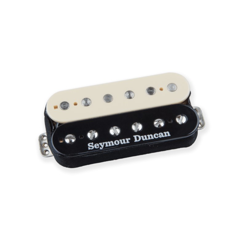 楽器種別：新品PICK UP/Seymour Duncan 商品一覧＞＞PICK UP/Seymour Duncan/Humbuckers 商品一覧＞＞PICK UP【10，000円〜20，000円】 商品一覧＞＞品揃え豊富な当店なら弦、パーツ、ケーブルなどのアクセサリーがまとめて揃います！Seymour Duncan TB-6 Duncan Distortion/ for Bridge (Zebra)【安心の正規輸入品】商品説明TB-6 Duncan Distortion / for Bridgeこのモデルは、凄まじいパワーと図太いサウンドが特徴です。大型のセラミックマグネットとホットにワイヤリングされたコイルにより、深く歪ませてもアタックが潰れずにクリア感を保ちます。SH-5と比較してアグレッシブなサウンドに仕上がっています。また、ドロップチューニングに最適です。TB-6はSH-6 Duncan Distortion のトレムバッカー仕様です。【トレムバッカー】トレムバッカーのポイントは、各モデルの特徴を生かしつつ、シンクロナイズドトレモロやフロイドローズタイプなどの広い弦ピッチを完全にカバーし、1〜6弦までのサウンドをもれなくバランスよくピックアップする事。つまり、フェンダースタイルの全てのギターにふさわしいブリッジポジション用ハムバッカーだという訳です。さらに多彩なサウンドバリエーションを可能にするため、全てのモデルに4コンダクターケーブルを採用しています。ホビンのサイズがSHシリーズよりも若干広いため、専用エスカッション（ブラック）が付属しています。ブリッジピックアップ上での1弦から6弦までの距離が50mm以上でしたら、Trembucker（TBシリーズ）をお選びください。商品詳細SPECトレブル 9ミドル 8ベース 5直流抵抗 (kΩ) 16.60マグネット セラミック●Cable：4コンダクターケーブル●Color：Zebra※こちらの商品は在庫状況によってはメーカーより取り寄せとなりますので、お届けまでにお時間を頂く場合がございます。ご購入をお急ぎの方は、ご注文前に納期をメール、もしくはお電話にてお問い合わせ下さい。当店から折り返し納期について返答させていただきます。イケベカテゴリ_弦・アクセサリー・パーツ類_PICK UP_Seymour Duncan_Humbuckers_新品 JAN:4515303220919 登録日:2022/06/30 ピックアップ ダンカン セイモアダンカン セイモア・ダンカン