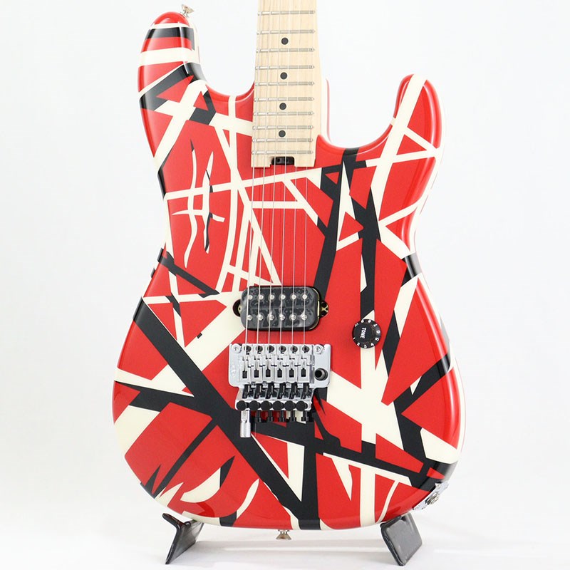 EVH yUSEDz Striped Series 5150 (Red with Black and White Stripes/Maple)