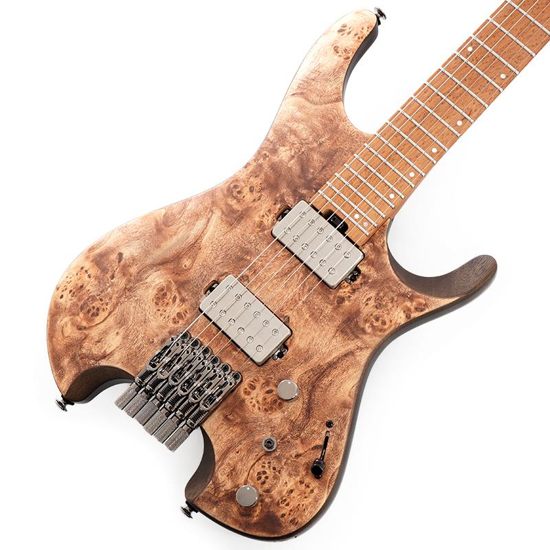 楽器種別：新品Ibanez/新品 商品一覧＞＞エレキギター【95，000円〜190，000円】 商品一覧＞＞ヘッドレスタイプ/Ibanez 商品一覧＞＞当店のギターは、出荷前に専門スタッフが検品・調整しているので安心です！Ibanez Q52PB-ABS (Antique Brown Stained) [SPOT MODEL]商品説明Q (QUEST) Series Headless - Poplar Burl top◆Wizard C 3pc Roasted Maple/Bubinga neck様々な演奏スタイルに対応できるよう、厚すぎず薄すぎない標準的なネックシェイプです。ローステッド・メイプル材とブビンガ材の3ピース構造により、安定性と耐久性に優れています。◆Poplar Burl top / Nyatoh bodyボディ・トップはポプラ・バール材を使用し、ボディ材にはふくよかな中低音域特性に優れるニャトー材を採用しています。◆Q58 H-H pickupsQのために開発されたハムバッカー・ピックアップ「Q58」をH-H配列で搭載しています。エフェクター等でサウンドメイクしやすいよう、全帯域がバランスよく聴こえるように設計されています。低域は濁らずパワフルで、高域はクリアでありながらもまろやかなサウンドです。また、低ノイズでデジタルエフェクター、アナログエフェクター両方ともに相性抜群です。◆Custom string lockIbanezがQのために開発したCustom string lockは、シンプルな一体型構造になっています。耐久性に優れ、弦の交換も簡単に行えます。また、専用の弦を必要とせず、お気に入りのゲージやブランドの弦を使うことができます。◆Mono-Tune bridgesイントネーションの調整幅が広く、1音下げチューニングやそれ以上のダウンチューニングも容易に設定できます。弦高の調整も容易です。サドルを構成している部品数を極力少なくし、ギター本体の鳴りが生きるナチュラルなサウンドを実現しています。◆dyna-MIX10 switching system with Alter Switchミニスイッチの切り替えひとつで、自在にハムバッカー・モードとシングルコイル・モードへ切り替えられ、10パターンのサウンド・バリエーションを奏でられます。パワータップ・モードでは、片方のコイルをタップさせ、もう片方のコイルの低音域を生かす特殊配線が施された、ただのタップでは得られないクリアな高音域と太くて輪郭のハッキリしたサウンドが特徴です。限られた機材で一人何役もこなさなければならない現代のギター・プレイヤー向きのスイッチング・システムです。◆Roasted Birdseye Maple fretboardあたかも鳥の目のような独特な模様が入ったバーズアイ・メイプル材を加熱処理した、ローステッド・バーズアイ・メイプル材を指板に採用しています。加熱処理工程を加えることで、木材に含まれる余分な水分や油分が抜かれ、強度が増します。◆Jumbo Stainless Steel fretsジャンボ・サイズのステンレス製フレットを採用しています。メンテナンス製に優れ、音の立ち上がりが早く、コード弾きでも分離が良く、ノート弾きでもクリアな出音を特徴としています。◆Ergonomic body design様々な演奏スタイルに合うように、至る所に施されたコンター加工やカット加工が特長です。複雑でありながらも洗練されたデザインは、最高のプレイアビリティを約束します。◆Compact and light-weight， yet resonant bodyソリッド・ボディにも関わらず、驚くほど軽量でコンパクトなボディです。しかし、ふくよかで温かみのあるウッディなトーンは損ないません。【Entirely New Headless Experience - Q (QUEST) Series】テクニカルを追求した演奏スタイルの確立、楽器製作技術の進歩、そして軽くて持ち運び易いギターに対する尽きることのない需要も相まって、多くのヘッドレス・ギターがすでに生まれ、中にはクラシカルなギター・デザインをはるかに凌駕したものも存在しています。しかし、Ibanezはこのような進歩の中でもまだ、この分野に更なる可能性が有ると考えました。そしてこのQ （Quest）シリーズこそ、Ibanezが用意した新たなヘッドレス・ギターの選択肢なのです。それはもちろん、既存のモデルをヘッドレス化したり、ヘッドレス用のパーツを集めて組み上げるのではなく、まったく新しいギターをゼロから開発するという新たな探求（Quest）となりました。様々なプレイヤーの演奏スタイルを研究し、ピックアップ、ブリッジ、ストリング・ロックといったパーツ類からボディの設計に至るまで、独自性とオリジナリティを追求しています。そうして生まれたこのQは、ジャンルを問わずに自らの可能性を追求し続けるギタリストのあくなき探求心を満たす、そんなヘッドレス・ギターなのです。※画像はサンプルです。製品の特性上、杢目、色合いは個体ごとに異なります。商品詳細SpecNeck: TypeWizard C 3pc Roasted Maple/Bubinga neckBody: Poplar Burl top / NyatohbodyFretboard: Roasted Birdseye Maple fretboardw/Mother of Pearl Step off-set dot inlay & Luminescent side dot inlayFret: Jumbo Stainless SteelsTuning Machine: Ibanez Custom String LockBridge: Ibanez Mono Tune bridgeNeck Pickup: Q58 (H) neck pickupBridge Pickup: Q58 (H) bridge pickupSwitch: dyna-MIX10 switching system w/ Alter SwitchHardware Color: Cosmo black hardwareString Gauge: .010/.013/.017/.026/.036/.046 (D'Addario EXL110)Neck DimensionsScale: 648mm/25.5Width at Nut: 42mmWidth at Last Fret: 57mmThickness at 1st: 21mmThickness at 12th: 22mmRadius: 305mmRギグバッグ付属イケベカテゴリ_エレキギター_ヘッドレスタイプ_Ibanez_新品 SW_Ibanez_新品 JAN:4549763336903 登録日:2026/06/27 エレキギター アイバニーズ イバニーズ