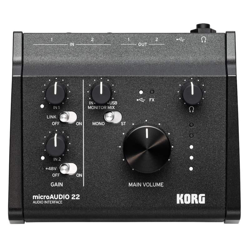 イケベ楽器 イケシブのKORG microAUDIO 22 AUDIO INTERFACE (オーディオインターフェイス)(コルグ)(24bit/192kHz)(Stereo Link機能)｜アングル3