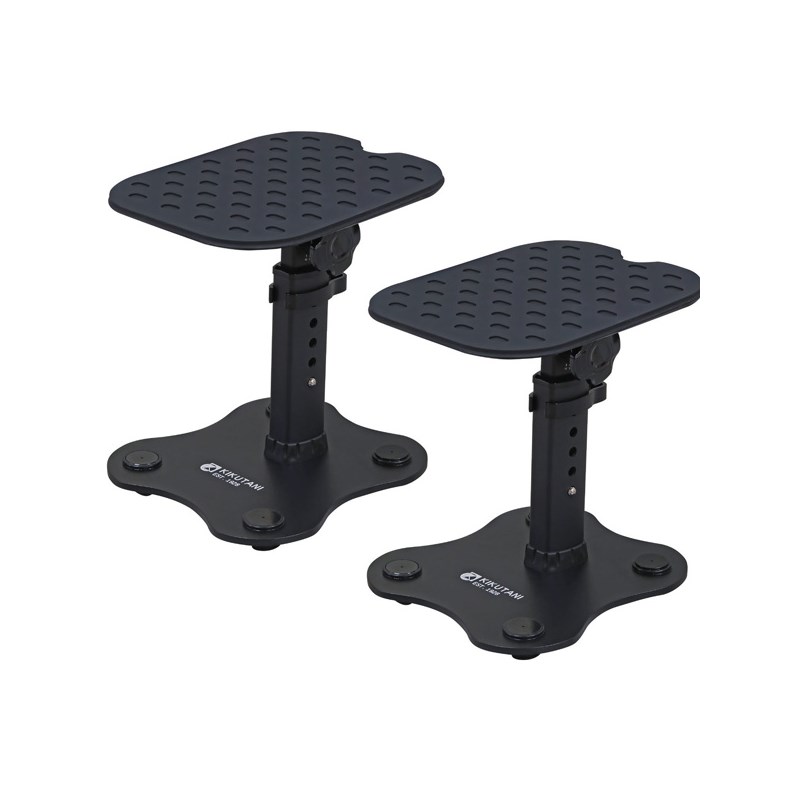 楽器種別：新品Kikutani/新品 商品一覧＞＞レコーディング【5，000円〜15，000円】 商品一覧＞＞レコーディング周辺機器/その他周辺機器/Kikutani 商品一覧＞＞パワーレックは、専門スタッフに気軽に相談できる渋谷発のDTM・レコーディング機材専門フロアです。Kikutani MOS-5 [スピーカースタンド]［ペア］商品説明角度と高さを調節可能な高機能モニタースピーカースタンド頑丈なスチール、アルミ、ラバー製のデスクトップスピーカースタンドです。頑丈なスチールとアルミニウムのスタンド部は高い耐久性を実現。凸凹のあるラバーコーティングされた天板は、不意の落下を防ぎます。底面の4つのラバーパッドはリスニング中の不必要な振動を減少させます。段階の高さ調整と±10度の角度調整が可能で、最適なポジションにスピーカーをセットアップ可能なので、より快適なリスニング環境を作り出すことが可能です。■仕様高さ：239mm / 256mm / 277mm / 288mm（4段階）天板サイズ：220mm x 180mm底板サイズ：200mm x 175mm重量：約3.1kg(一台あたり)角度調節範囲：±10度耐荷重：7.2kg※こちらの商品は2個で一組となります。※店頭、または通信販売にて売却後、敏速な削除は心掛けておりますが、web上から削除をする際どうしてもタイムラグが発生してしまいます。万が一商品が売切れてしまう場合もございますので予めご了承ください。イケベカテゴリ_レコーディング_レコーディング周辺機器_その他周辺機器_Kikutani_新品 SW_Kikutani_新品 JAN:4515515100979 登録日:2020/12/03 PAアクセサリー