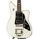 楽器種別：新品エレキギター/Duesenberg 商品一覧＞＞エレキギター【220，000円〜415，000円】 商品一覧＞＞当店のギターは、出荷前に専門スタッフが検品・調整しているので安心です！Duesenberg DPA-WH Paloma (White)商品説明ドイツの名門「デューセンバーグ」から独特のボディ形状が個性的なPalomaが入荷しました！ Duesenbergの中では珍しい完全ソリッドのアルダーボディにエルボーカット、ウエストコンターが施されたPALOMA。ダイアモンドインレイと独特なオフセットシェイプのボディが特徴的です。SSH配列のピックアップは4wayロータリースイッチに接続され、各ポジションはフロント、フロント+リア(タップ)、センター+リア(タップ)、リアの4種類。ブライトでウォームなサウンドから無骨なロックサウンドまで、幅広い演奏ジャンルにフレキシブルに対応します。全てのデューセンバーグギター＆ベースはドイツのもう一つの独創的な製品−「Plek」フレット・ドレッシング・マシーンによる処理を受けており、完璧なフレット高や形状が保証されています。 それぞれのネックにあわせ、100分の1ミリ単位のコンピューター処理によりフレットをカット。Plekシステムは弦のビビりを除去し、あなたの楽器に良いフィーリングと音を与えます。※画像はサンプルです。製品の特性上、杢目や色合いは1本ごとで異なります。あらかじめご了承下さい。商品詳細Body : Solid AlderNeck : 1-piece MapleFingerboard : Indian RosewoodNeck PU : Duesenberg Alnico-Blade Single CoilMiddle PU : Duesenberg Pearlito Single CoilBridge PU : Duesenberg Grand Vintage HumbuckerControl : Volume-Tone-4Way Rotary SwitchBridge : Duesenberg steel saddle bridgeTremolo : Duesenberg Diamond Deluxe Tremolo， short versionStrings Gauge : 010-013-017-028-042-050ギグケース付きイケベカテゴリ_ギター_エレキギター_Duesenberg_新品 JAN:0737713501882 登録日:2023/09/25 エレキギター デューセンバーグ デューセン