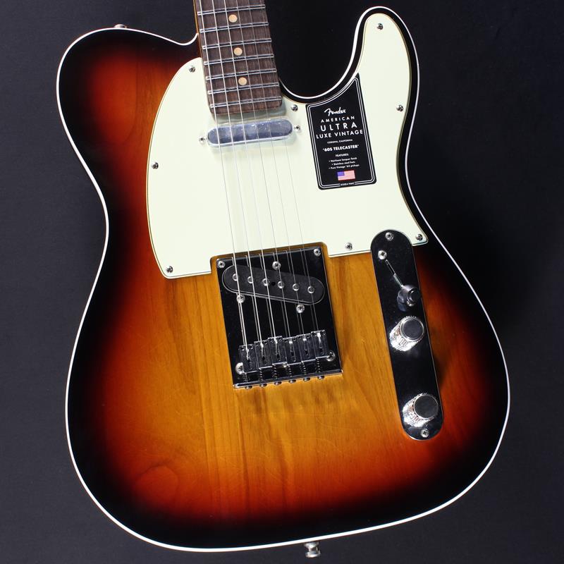 楽器種別：新品Fender USA/American Ultra 商品一覧＞＞Fender USA/新品 商品一覧＞＞エレキギター【325，000円〜605，000円】 商品一覧＞＞TLタイプ/Fender USA 商品一覧＞＞当店のギターは、出荷前に専門スタッフが検品・調整しているので安心です！Fender USA American Ultra Luxe Vintage '60s Telecaster Custom (3-Color Sunburst/Rosewood) #US25007547 【The Autumn Winter 2025 Campaign】商品説明【The Autumn Winter 2025 Campaign】●対象製品2025年内にお客様がフェンダー正規取扱店様にて購入された、下記の製品：American Ultra Luxe Vintageシリーズ製品Limited Edition Vintera II Road Wornシリーズ製品American Professional Classic製品●応募受付期間2025年10月29日（水）9:00 ?2026年1月6日（火）23:59●プレゼント（応募者全員にもれなくプレゼント）オリジナルコーチジャケット※本キャンペーンはご購入後お客様からお申込みいただく必要がございます。詳しい応募方法などはメーカーキャンペーンページまたは【The Autumn Winter 2025 Campaign】でご検索下さい。※アウトレット品、中古品は対象外となりますのであらかじめご了承ください。---------------------------------------------------------------------------------------------------------Fender American Ultra Luxe Vintage Series革新とクラフトマンシップの頂点を象徴するFender American Ultra Luxeは、プレミアムエレクトリックギターの新たな基準を打ち立てます。American Ultra Luxe Vintageシリーズは、フェンダーの伝統のタイムレスでクラシックな気品と妥協のないモダンなパフォーマンスが融合したモデルをラインナップしています。American Ultra Luxe Vintage 60s Custom Telecasterは、厳選されたアッシュまたはアルダー材をボディに使用し、洗練された滑らかなコンターデザインがHeirloomエイジドラッカーフィニッシュを引き立てます。精緻な演奏性を追求したModern Dシェイプのクォーターソーンメイプルネックには、Ultraロールドエッジ加工が施され、ステンレススチールミディアムジャンボフレット、蓄光式Luminlayサイドドット、Graph Tech TUSQナットといったハイスペックを実現。さらに、ハイポジションへのアクセスを飛躍的に高めるテーパードネックヒールも採用しています。ピックアップにはPure Vintage '63 Teleを搭載し、クリアで煌びやかなクリーントーンから、豊かで表現力あふれるリードトーンまで、クラシックなフェンダーサウンドを奏でます。ハードウェアには、6つのクロムフィニッシュブラスブロックサドル・スルーボディブリッジと、素早い弦交換と優れたチューニング安定性を誇るデラックスロッキングショートポストチューナーを装備し、高い演奏性を提供します。American Ultra Luxe Vintage 60s Custom Telecasterは、クラシックなデザインと唯一無二の存在感を備えながら、現代のパフォーマンスにおいても一切の妥協がない一本です。商品詳細Series: American Ultra Luxe VintageBody Material: AlderBody Finish: Heirloom Nitrocellulose LacquerNeck: Maple， Modern DNeck Finish: Heirloom Nitrocellulose LacquerFingerboard: Rosewood， 10 to 14 Compound Radius (254 mm to 355.6 mm)Frets: 22， Medium Jumbo Stainless SteelPosition Inlays: Vintage Style Clay DotNut (Material/Width): TUSQ， 1.685 (42.8 mm)Tuning Machines: Deluxe Locking Short PostScale Length: 25.5 (64.77 cm)Bridge: 6-Saddle American Tele with Chromed Brass Block SaddlesPickguard: 3-Ply M/B/MPickups:Pure Vintage ‘63 Single-Coil Tele (Bridge)Pure Vintage ‘63 Single-Coil Tele (Neck)Pickup Switching: 3-Position Blade:Position 1. Bridge PickupPosition 2. Bridge and Neck PickupsPosition 3. Neck PickupSpecial Electronics: S-1 Switch Activates Series Wiring Option in Any Pickup Position (Bypasses Pickup Selector Switch)Controls: Master Volume (S-1 Switch)， Master ToneControl Knobs: Heavy Knurled Flat-TopHardware Finish: Nickel/ChromeStrings: Fender USA 250L Nickel Plated Steel (.009-.042 Gauges)， PN 0730250403Case/Gig Bag: Deluxe Brown Hardshell約3.36kgイケベカテゴリ_エレキギター_TLタイプ_Fender USA_American Ultra_新品 SW_Fender USA_新品 JAN:0885978226634 登録日:2025/09/01 エレキギター フェンダー ふぇんだー フェンダーUSA アメリカンウルトラ アメトラ