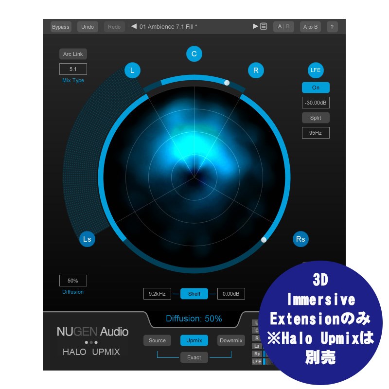Nugen Audio Halo Upmix 3D Immersive ExtensioniHalo Upmix̋@\ǉIvVj(IC[i)(s)