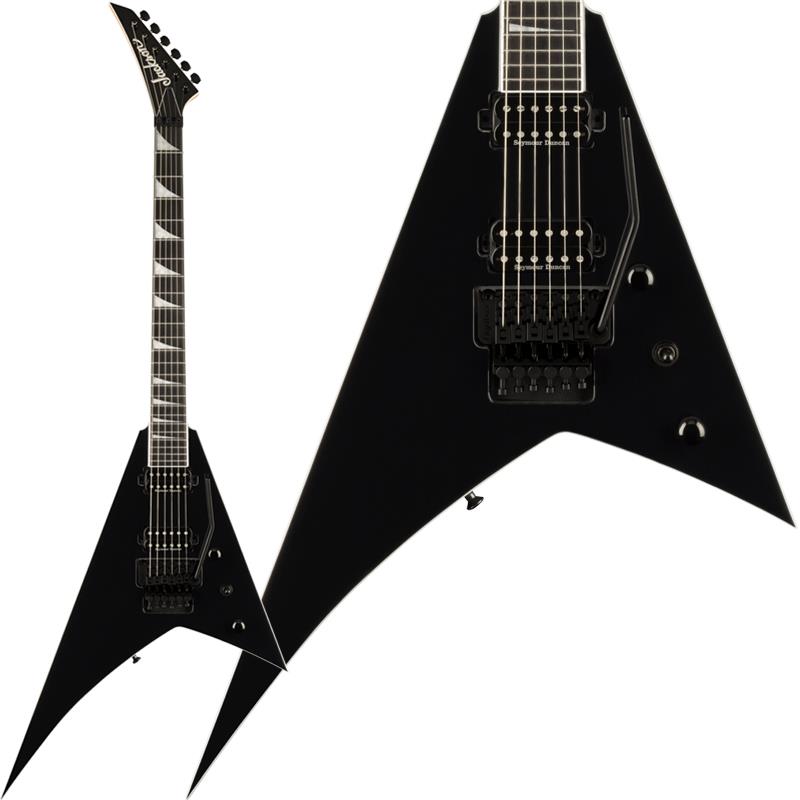 楽器種別：新品Jackson/新品 商品一覧＞＞エレキギター【145，000円〜280，000円】 商品一覧＞＞Vタイプ/Jackson 商品一覧＞＞当店のギターは、出荷前に専門スタッフが検品・調整しているので安心です！Jackson Pro Plus Series Rhoads RR24 (Deep Black/Ebony)商品説明Jacksonの一番最初の顧客は伝説的なギタリスト、ランディ・ローズで、彼はチャレンジングなテクニカルプレイの様々な障壁を取り除き、ヴィジュアル的にも華やかなモデルを作ってほしいと依頼しました。その結果生まれた楽器は、ランディの画期的な作品を聴いて育ったプレイヤーのニーズを満たし、それを超えるために進化し続けます。Pro Plus Series Rhoads RR24は、ハイパフォーマンスギターの王座に君臨する誇り高き存在です。Pro Plus Series Rhoads RR24は、1-plyのオクメボディに、環境の影響を最小限に止めるグラファイト補強ロッドを内蔵した3ピースメイプル／ウォルナットスルーネックを装備しています。24本のジャンボステンレススチールフレットとパーロイドシャークフィンインレイを配した12〜16インチコンパウンドラジアスエボニー指板を備えたネックは、ハイポジションへのアクセスが容易なデザインとなっており、ヘヴィなコード弾きからテクニカルなソロプレイまで、あらゆるプレイスタイルに理想的なデザインとなっています。モダンなSeymour Duncan Distortionハムバッカーがドライブ感のあるサウンドを提供し、最もアグレッシブなプレイスタイルにも対応する非常にバランスの取れたフレキシブルなトーンと、クリーンからハイゲインサウンドまでをカバーするパワーを備えています。埋め込み式のFloyd Rose 1000 Seriesダブルロックキングトレモロは、指一本で音やコードに表情豊かなヴィブラートを加え、揺るぎないチューニングの安定性と正確なイントネーションを実現します。Jacksonの数ある製品の中でも最も認知度の高いPro RR24は、演奏性の高いギタリストの間で高い人気を誇るJacksonブランドの象徴的な存在であり続けます。ユニークなシャークフィンインレイ、先鋭な6インラインマッチングヘッド、革新的なボディデザインなど、この楽器はまさにJacksonのアティチュードを体現したギターです。※画像はサンプルになります。製品の特性上、杢目・色合いは1本1本異なります。商品詳細Series: Pro PlusBody Shape: RhoadsBody Material: OkoumeBody Finish: GlossNeck Material: 3-Piece Maple/Walnut/MapleNeck Finish: OiledFingerboard: Ebony， 12 to 16 Compound Radius (304.8 mm to 406.4 mm)Frets: 24， Jumbo Stainless SteelPosition Inlays: Pearloid SharkfinNut Width: 1.6875 (42.86 mm)Headstock: Jackson Pointed 6-In-LineTuning Machines: Jackson Sealed Die-CastBridge: Floyd Rose 1000 Series Double-Locking Tremolo (Recessed)Pickups:Seymour Duncan Distortion TB-6 (Bridge)Seymour Duncan Distortion SH-6N (Neck)Pickup Switching: 3-Position Toggle:Position 1. Bridge PickupPosition 2. Bridge And Neck PickupsPosition 3. Neck PickupControls: Volume， ToneControl Knobs: Dome-Styleギグバッグ付属イケベカテゴリ_エレキギター_Vタイプ_Jackson_新品 SW_Jackson_新品 JAN:0717669901981 登録日:2026/05/07 エレキギター ジャクソン