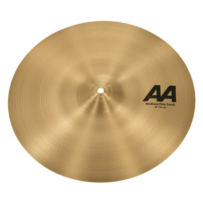 楽器種別：新品SABIAN/AA 商品一覧＞＞SABIAN/新品 商品一覧＞＞ドラム【20，000円〜45，000円】 商品一覧＞＞シンバル/クラッシュ/SABIAN 商品一覧＞＞安心してお買い物頂けるよう、スネアもシンバルも丁寧梱包でお届けします！SABIAN AA Medium Thin Crash 16 [AA-16MTC]商品説明AA 〜Vintage × Bright〜ブライトでラウド。キメ細かなマシンハンマリングとカーブのきついアーチタイプの形状によって明るい音色でパワフルな鳴りを発揮。あらゆるシチュエーションで存在感のある安定したサウンドを発揮。＜Medium Thin Crash＞明るくハイピッチの使いやすいクラッシュ。パワー、サスティーンをバランスよく発揮。サイズ：16ウェイト：Medium Thinフィニッシュ：Naturalイケベカテゴリ_ドラム_シンバル_クラッシュ_SABIAN_AA_新品 SW_SABIAN_新品 JAN:0622537216077 登録日:2009/09/29 シンバル セイビアン