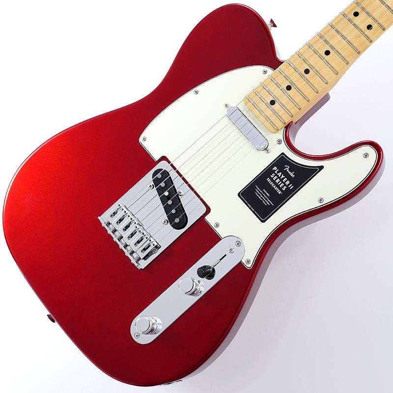 楽器種別：新品Fender MEX/Player 商品一覧＞＞Fender MEX/新品 商品一覧＞＞エレキギター【65，000円〜135，000円】 商品一覧＞＞TLタイプ/Fender MEX 商品一覧＞＞当店のギターは、出荷前に専門スタッフが検品・調整しているので安心です！Fender MEX 75th Anniversary Player II Telecaster (Candy Apple Red / Maple)商品説明Player II TelecasterPlayer II Telecasterは、Fenderならではのアイコニックなサウンドとスタイルを受け継ぎながら、現代のプレイヤーに向けたアップデートを施したステージユースに最適なモデルです。演奏を力強く支え、さらなるインスピレーションを引き出します。Player II Telecasterは、時代を超えて愛されるFenderの魅力を備えながら、現代のプレイヤーのニーズに応える仕様へと進化しています。ネックには、滑らかなサテンウレタンフィニッシュを施したModern Cシェイプを採用し、演奏性を追求。さらに、ロールドエッジ加工を施した9.5インチラジアスのスラブローズウッドまたはメイプル指板と、22本のミディアムジャンボフレットの組み合わせにより、快適でスムーズなフィンガリングを実現します。ボディ材にはアルダー、チェンバードアッシュ、チェンバードマホガニーのオプションを用意し、定番のFenderカラーに加え、アーカイブから復刻された新たなカラーオプションもラインアップしています。Player Series Alnico V Single-Coil Teleピックアップは、透き通るような高域、音楽的な中域、引き締まった低域を実現し、あらゆるジャンルに対応するサウンドを奏でます。3ウェイブレードスイッチにより、ネックピックアップの滑らかでベルのような響きから、ブリッジピックアップの鋭いトゥワングサウンド、その中間の多彩なサウンドまで自在に選択できます。さらに、6サドルブリッジ、ブロックスチールサドル、ClassicGearチューナーを搭載し、高いチューニング安定性を実現。幅広いサウンドメイクに対応する柔軟性を備えています。自分だけのサウンドを追求するプレイヤーに最適なPlayer II Telecasterは、Fenderならではのルックス、トーン、そして演奏性を兼ね備えたモデルです。※画像はサンプルです。製品の特性上、杢目、色合は個体ごとに異なります。商品詳細Body Material: AlderBody Finish: PolyesterNeck: Maple， Modern CNeck Finish: Satin UrethaneFingerboard: Maple or Rosewood， 9.5 (241 mm)Frets: 22， Medium JumboPosition Inlays: Black Dot (Maple)， White Dot (Rosewood)Nut (Material/Width): Synthetic Bone， 1.650 (42 mm)Tuning Machines: Fender ClassicGearScale Length: 25.5 (648 mm)Bridge: 6-Saddle String-Through-Body Tele with Block Steel SaddlesPickguard: 3-Ply ParchmentPickups: Player Series Alnico 5 Tele Single-Coil (Bridge)， (Middle)， Player Series Alnico 5 Tele Single-Coil (Neck)Pickup Switching: 3-Position Blade: Position 1. Bridge Pickup， Position 2. Bridge and Neck Pickups， Position 3. Neck PickupControls: Master Volume， Master ToneControl Knobs: Knurled Flat-TopHardware Finish: Nickel/ChromeStrings: Fender USA 250L Nickel Plated Steel (.009-.042 Gauges)， PN 0730250403イケベカテゴリ_エレキギター_TLタイプ_Fender MEX_Player_新品 SW_Fender MEX_新品 JAN:0197955229409 登録日:2026/07/26 エレキギター フェンダー ふぇんだー フェンダーMEX フェンダーメキシコ