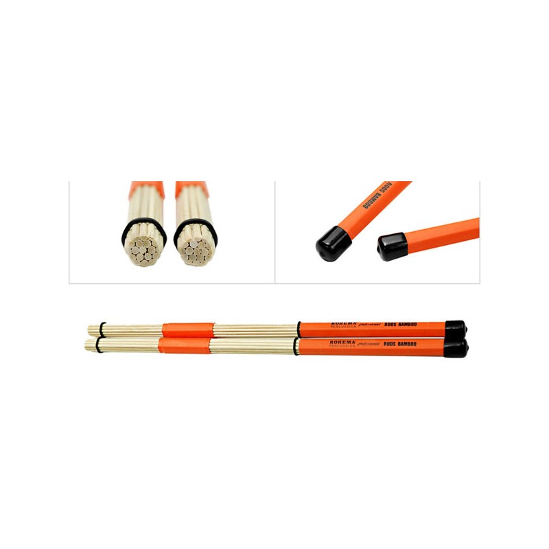 楽器種別：新品ROHEMA/新品 商品一覧＞＞ドラム【〜10，000円】 商品一覧＞＞スティック/ROHEMA 商品一覧＞＞安心してお買い物頂けるよう、スネアもシンバルも丁寧梱包でお届けします！ROHEMA Professional Rods Bamboo [61365/9]商品説明【Made in Germany！上質な材を使用したロッズが入荷！】ROHEMA（ロヘマ）社は、1888年 ドイツ東部ザクセン州(旧東ドイツ)音楽の街として知られるマルクノイキルヒェンにて設立しました。 社名の由来は 創始者Robert Eduard Hellingerと設立地であるMarknuekirchenの頭文字をとって名付けら れました。創業当初はマレットやタクトを主に生産しておりましたが、今日は5代目となるMaik、Tobiasの両氏も入社し、創業120余年、当初と変わらぬ伝統を守り、門外不出の木工技術 を駆使してマレット、タクトはもちろんの事、 ドラムスティック、ハンドパーカッションなど幅広く生産しております。＜19本のバンブー（竹）を使用し、ラバーグリップを装着した、プロフェッショナル・ロッズです。＞モデル：Professional Bambooグリップ：ラバー材質：バンブーサイズ：15.0mm（口径）×415mm（長さ）イケベカテゴリ_ドラム_スティック_ROHEMA_新品 SW_ROHEMA_新品 JAN:4042241136595 登録日:2012/08/30 スティック ドラムスティック ロヘマ レーマ レーマー