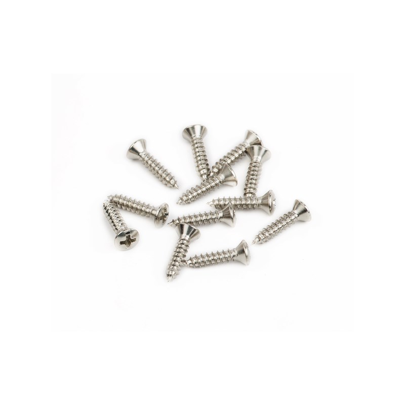 Fender USA Pickguard/Vintage Bridge Cover Screws， Sheet Metal， 4 X 1/2， Oval Head (12)［ 0015578049］