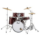 楽器種別：新品ドラムセット/Pearl 商品一覧＞＞ドラムセット【55，000円〜105，000円】 商品一覧＞＞安心してお買い物頂けるよう、スネアもシンバルも丁寧梱包でお届けします！Pearl RS525SCWN/C #91 [ROADSHOW シンバル付ドラムフルセット - レッドワイン]商品説明【「この1セットですぐに演奏ができる」ハードウェアとシンバル付きのドラムフルセット。】[ROADSHOW]「この1セットですぐに演奏ができる」ビギナー向けのフルセット。要所に上級モデルの機能を投入することで操作性と耐久性を向上。6プライ（7mm）のポプラ材を採用したシェルは、ウッドならではのふくよかさで鳴りすぎず、他の楽器とのバランスがとれたサウンドが特長。付属のドラムペダルはダブルチェーンをはじめ、フラッグシップモデルを継承した機能が満載。ドラムスティックは折れた時を想定し2ペア、更にスティックバッグも付属しているという、ビギナーにとって最強パッケージ。●シェルROADSHOWのドラムは、6プライ（7mm）のポプラシェルを採用し、フラッグシップモデルを継承したシェル成型方法でつくられる。●ハードウェアROADSHOWに含まれるハードウェアパッケージは、エントリーモデルといえども信頼のおけるスペック。力の入りがちな初心者の強烈なショットに耐えるために、すべてのラグや結合部の耐久性を高めている。スタンドは軽量で調整可能な安心感のある設計。●スネアROADSHOWキットにとって重要なサウンドを担うスネアドラム。ROADSHOWのスネアドラムは、軽いタッチでも優れたレスポンスを発揮しつつ、パワフルな音色を発揮する。●スタンドROADSHOWキットは、エントリーモデルながらハードヒットに耐えるスタンド類を揃えており、さらに、ヘヴィなダブルブレースタイプのレッグを装備。またそれぞれのスタンドは、ダイカストジョイントにより高さを調整でき、ティルター部は求める位置で確実にロックされる仕様。●シンバルエントリードラマー向けのドラムフルセットとして、ROADSHOWには16インチのクラッシュと20インチのライドシンバル、そして14インチハイハットが付属。ROADSHOWのシンバルは、基本ビートを学ぶのに最適で、様々な刻みのパターン、要所でのアクセントに最適な組み合わせを用意。●フィニッシュROADSHOWには、鮮やかなカラーリングが施され、耐久性に優れたカバリングフィニッシュが用意されている。商品詳細＜セット内容＞22×16 バスドラム10×8 タムタム12×9 タムタム16×16 フロアタム14×5.5 スネアドラムハイハットスタンドスネアスタンドドラムペダルシンバルブームスタンドシンバルスタンドドラムスローンタムホルダー（×2）20インチライドシンバル16インチクラッシュシンバル14インチハイハットシンバル（1ペア）スティック（2ペア）スティックバッグ＜スペック＞シェル：6プライ（7mm）ポプラタムタム＆フロアタムフープ：1.6mmスチールフープバスドラムフープ：スチールフープ（同色インレイ）タムタム＆フロアタムヘッド：1プライ・パールクリアー（打面＆裏面）バスドラムヘッド：1プライ・パールクリアー w/マッフルリング（打面）スネアドラムヘッド：1プライ・パールコーテッド（打面）＜カラー＞#91 Red Wine（レッドワイン）イケベカテゴリ_ドラム_ドラムセット_Pearl_新品 JAN:4549312094902 登録日:2021/02/25 ドラムセット ドラムキット パール