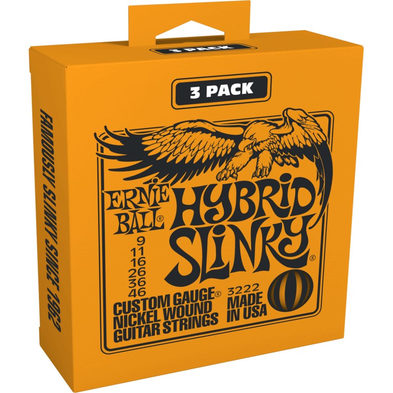 あす楽 ERNIE BALL Hybrid Slinky Nickel Wound Electric Guitar Strings 3 Pack 3222