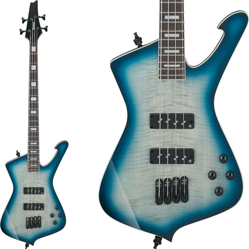 楽器種別：新品Ibanez/Other Models 商品一覧＞＞Ibanez/新品 商品一覧＞＞ベース【95，000円〜190，000円】 商品一覧＞＞エレキベース/変形ベース/Ibanez 商品一覧＞＞当店のベースは、出荷前に専門スタッフが検品・調整しているので安心です！Ibanez ICB720FM-CBS [SPOT MODEL]商品説明Iceman Bass StandardBreaking the ICE，Iceman Bassニュアンスと粒立ちが際立つ、ノードストランド・ピックアップ搭載モデル・オクメ材 ICBシェイプ・ボディ（フレイム・メイプル材TOP）豊かな中低音域成分やウォームなトーンといったサウンド特性だけでなく、木肌の質感や杢目までもがマホガニーと類似したオクメ材のボディです。エルボー部分やボディ裏部にコンターを備えたIbanezオリジナルのICBシェイプ・ボディは、見た目以上に良好なフィット感をもたらします。・MR5S mono-railブリッジ各弦が独立したブリッジで、弦振動をダイレクトにボディへと伝えます。また、サドルは左右方向に±1.5mm動かすことができ、弦と弦とのスペース（弦間ピッチ）を可動範囲内で任意にアジャスト可能です。プレイスタイルに合わせた細かなセッティングが行なえます。・メイプル材（3pc）ネック、パンガパンガ材指板硬質で強度が高くアタックとサスティーンに富む音響特性が特長でネックの素材としてはメジャーなメイプル材を採用しています。指板には硬質で音像に明瞭な芯を加えるパンガパンガ材指板を採用しています。・Ibanez Custom Electronics 2-band EQHigh/Low 2バンドのイコライジングが可能でシンプルかつ直感的な音作りに最適な、アクティブEQです。・Nordstrand Big Breakピックアップ同社Big Singleピックアップの優れたトーンキャラクターを手本としつつ、ノイズキャンセル効果の高いスプリット・コイル構造を採用し、高音域はよりタイトに、低音域はよりブーミーなサウンドを求めて完成したピックアップです。単音ごとのタイトな存在感やグリッターのある音質を重視し、メリハリとニュアンスの強弱を付けたロック・ベース・サウンドを求めるプレイヤーに特に適しています。・専用ソフト・ケース付属・9V乾電池駆動・Schaller S-Locksストラップ・ピン商品詳細SPECSNeck type: ICB4 3pc Maple neckTop/back/body: Flamed Maple top / Okoume bodyFretboard: Bound Panga Panga fretboardAcrylic block inlayFret: Medium fretsNumber of frets: 22Bridge: MR5S bridgeString space: 19mmNeck pickup: Nordstrand Big Break neck pickupBridge pickup: Nordstrand Big Break bridge pickuEqualizer: Ibanez Custom Electronics 2-band EQFactory tuning: 1G，2D，3A，4EStrings: D'Addario EXL165String gauge: .045/.065/.085/.105Hardware color: BlackNECK DIMENSIONSScale: 864mm/34inchWidth: 41mm at NUTWidth: 62mm at 22FThickness: 21mm at 1FThickness: 22mm at 12FRadius: 305mmR専用ソフト・ケース付属イケベカテゴリ_ベース_エレキベース_変形ベース_Ibanez_Other Models_新品 SW_Ibanez_新品 JAN:4549763376770 登録日:2026/06/15 エレキベース アイバニーズ イバニーズ