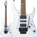 楽器種別：新品エレキギター/Ibanez 商品一覧＞＞エレキギター【40，000円〜80，000円】 商品一覧＞＞当店のギターは、出荷前に専門スタッフが検品・調整しているので安心です！Ibanez RG450DXB-WH商品説明Standard RG / Good Value New model !!ハイ・コストパフォーマンス Standard RG ダブルロッキング・トレモロ・新モデル!!■メイプル材ネック / Wizard III シェイプネックの素材としてはメジャーな、硬質で強度が高いメイプル材を採用。アタックとサスティーンに富み、張りのあるパリッとした高音域サウンドが特徴です。薄い握り心地と握り易さを追求し、抜群のプレイアビリティを約束するWizard IIIネック・シェイプを採用。■ジャトバ材指板赤褐色の木肌と木目を持つ硬質な木材で、ふくよかな中音域が特長です。■メランティ材ボディ中音域からやや低音域の特性に富んだ、明るくふくよかな音色と甘めのトーンが特徴です。古くから家具材や建築材料にまで幅広く扱われ、フィリピン・マホガニーと称される木材です。■IbanezオリジナルQuantumピックアップ音の輪郭が明瞭な低音域とキレのよい高音域が特徴のIbanezオリジナルQuantumピックアップを搭載。■Edge-Zero II トレモロ・ブリッジ激しいアーム・プレイを多用しても高いチューニングの安定性を誇るEdge-Zero II トレモロ・ブリッジを搭載。ユニット本体がピッキングの妨げにならない様にロー・プロファイル設計されていることも大きな特徴です。■Mono-unitアウトプット・ジャック堅牢で破損に強い樹脂製一体型で、プラグ種別での通電差異が少ないです。また、ジャックの緩みによる接触不良や断線を防ぎます。※画像はサンプルです。商品の特性上、木目や色合いは1本1本毎に異なり、お選び頂くことは出来ません事、予めご了承下さいませ。商品詳細Neck type: Wizard III Maple neckBody: Meranti bodyFretboard: Jatoba fretboard w/ Sharktooth inlayFret: Jumbo fretBridge: Edge-Zero II tremolo bridgeNeck pickup: Quantum (H) neck pickupMiddle pickup: Quantum (S) middle pickupBridge pickup: Quantum (H) bridge pickupControls: 1 Volume， 1 Tone， 5-way lever switchHardware color: BlackStrings gauge: .009/.011/.016/.024/.032/.042Neck DimensionsScale: 648mm/25.5Width at Nut: 43mmWidth at Last Fret: 58mmThickness at 1st: 19mmThickness at 12th: 21mmRadius: 400mmRソフトケース付属■Color:・WH (White)イケベカテゴリ_ギター_エレキギター_Ibanez_新品 JAN:4515110836617 登録日:2024/03/09 エレキギター アイバニーズ イバニーズ