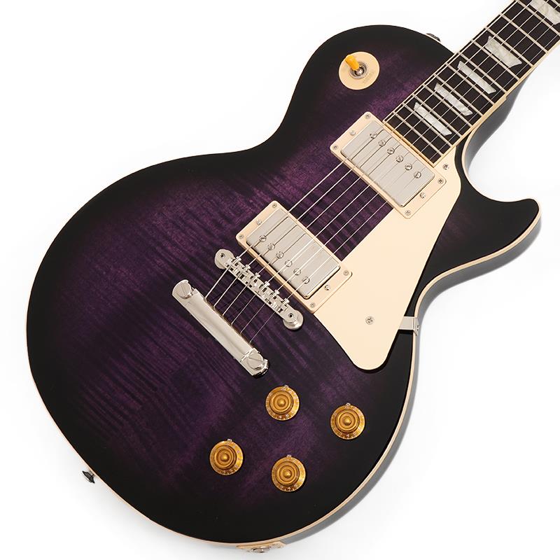 楽器種別：アウトレットGibson/Les Paul Models 商品一覧＞＞Gibson/アウトレット 商品一覧＞＞エレキギター【185，000円〜355，000円】 商品一覧＞＞レスポールタイプ/Gibson 商品一覧＞＞当店のギターは、出荷前に専門スタッフが検品・調整しているので安心です！Gibson Les Paul Standard 50s Figured Top (Dark Purple Burst) 【S/N 200540370】 【B級特価】商品説明B級アウトレットスペシャルプライス！Gibson Les Paul Standard 50s Custom Color SeriesCustom Color Seriesは、1960年代のギブソンのクラシカルなカスタムカラーと、近年のリミテッドランに採用された人気カラーからインスピレーションを得て誕生したモデルであり、ギブソンファンの皆様に、エキサイティングなカラーのレスポール・スタンダードをお届けします。ギブソンの定番モデル「レスポール・スタンダード」が入荷！コチラは、AAメイプルトップ、マホガニーバックを採用したクラシックな50'sルックスモデルです。ウエイトリリーフを施さないソリッドボディを採用、ネックシェイプは程よいグリップ感のある50s Vintageを採用しています。キャビティはトラディショナルモデルと同様に、基盤を使わず配線されており、コンデンサーはオレンジドロップが使われております。サウンドの要であるピックアップには、バーストバッカー1&バーストバッカー2を搭載。野太いクリーントーンはもちろん、歪ませても無骨でありながらもバランスの良いドライブサウンドを奏でてくれます。ギブソン王道のロックサウンドを求めるギタリストには是非ともオススメの1本です。是非この機会をお見逃しなく！※本商品はB級特価品となります為、細かな擦り傷や、パーツのくすみが散見します。※掲載画像以外の外観瑕疵部分がある場合がございます。※保証に関しましてはプレイアビリティに関する点のみとなり、通常とは異なるアウトレット保証となります。S/N 200540370Weight≒4.06kg商品詳細BodyMaterial: MahoganyTop: AA Figured MapleWeight Relief: NoneNeckNeck: MahoganyProfile: 50s VintageNut width: 1.695 / 43.05mmFingerboard: Indian RosewoodScale length :24.75 / 628.65mmNumber of frets: 22Nut: Graph TechInlay: Acrylic TrapezoidsHardwareBridge: ABR-1 Tune-O-MaticTailpiece: Aluminum Stop BarTuners: Vintage Deluxe with Keystone ButtonsPlating: NickelElectronicsNeck Pickup: Burstbucker 1Bridge Pickup: Burstbucker 2Controls: 2 Volumes， 2 Tones & Toggle Switch (Hand-wired with Orange Drop Capacitors)ハードケース付属イケベカテゴリ_エレキギター_レスポールタイプ_Gibson_Les Paul Models_アウトレット SW_Gibson_アウトレット JAN:2500010924542 登録日:2026/09/14 エレキギター ギブソン レスポール