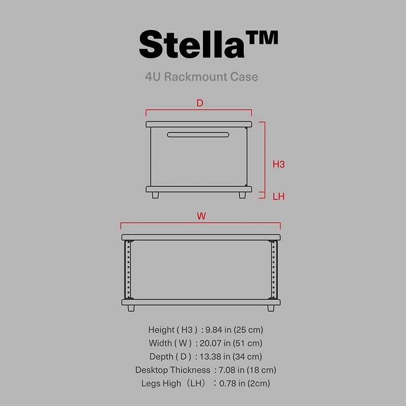イケベ楽器 イケシブのWavebone Stella Portable Rack Case-4U Walnut (ウェーブボーン)(ラックケース)(19インチ)(4U)｜アングル3