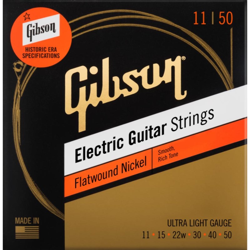 あす楽 Gibson Flatwound Electric Guitar Strings Ultra Light/11-50 [SEG-FW11]【在庫処分超特価】