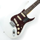 楽器種別：新品エレキギター/Fender USA 商品一覧＞＞エレキギター/Fender USA/American Ultra 商品一覧＞＞エレキギター【205，000円〜385，000円】 商品一覧＞＞当店のギターは、出荷前に専門スタッフが検品・調整しているので安心です！Fender USA American Ultra Stratocaster (Arctic Pearl/Rosewood)商品説明Fender American Ultra SeriesフェンダーのUSA製ラインナップの新しいフラッグシップとなるUltraシリーズは、卓越したプレイヤー向けのハイエンドスペックを搭載しています。ミディアムジャンボフレットを装備した1014インチのコンパウンドラジアス指板をフィー チャーした独自Modern Dシェイプネックは、丁寧なエッジのロールオフ加工が施され、ボディとネックヒール部には新たなコンター加工を採用。まるで体の一部に溶け込むような快適な弾き心地を実現しています。Stratocasterモデルには新開発のUltra Noiseless Vintage Stratシングルコイルピックアップを3基搭載し、 高出力でありながら透明感のある、広いダイナミックレンジを確保したサウンドが得られます。S-1スイッチでネックピッ クアップを常時ONにでき、より幅広いサウンドメイキングに対応します。※製品の特性上、杢目・色合いは1本1本異なります。商品詳細Series: American UltraBody Material:AlderBody Finish: Gloss PolyurethaneNeck: Maple， Modern DNeck Finish: Satin Urethane with Gloss Urethane Headstock FaceFingerboard: Maple or Rosewood， 10 to 14 Compound Radius (254 mm to 355.6 mm)Frets: 22， Medium JumboPosition Inlays: Black Pearloid Dots (Maple)， White Pearloid Dot (Rosewood)Nut (Material/Width): Bone， 1.685 (42.8 mm)Tuning Machines: Deluxe Cast/Sealed LockingScale Length: 25.5 (648 mm)Bridge: 2-Point Deluxe Synchronized Tremolo with Pop-In ArmPickups: Ultra Noiseless Vintage Strat (Bridge)， Ultra NoiselessVintage Strat (Middle)， UltraNoiseless Vintage Strat (Neck)Pickup Switching: 5-Position Blade: Position 1. Bridge Pickup Position 2. Bridge and Middle Pickup Position3. Middle Pickup Position 4. Middle and Neck Pickup Position 5. Neck PickupControls: Master Volume (with S-1 Switch)， Tone 1. (Neck/Middle Pickups)， Tone 2. (Bridge Pickup)Control Knobs: Aged White Soft Touch KnobsHardware Finish: Nickel/ChromeStrings: Fender USA 250L Nickel Plated Steel (.009-.042 Gauges)ハードケース付属イケベカテゴリ_ギター_エレキギター_Fender USA_American Ultra_新品 JAN:0885978194766 登録日:2022/09/01 エレキギター フェンダー ふぇんだー フェンダーUSA アメリカンウルトラ アメトラ