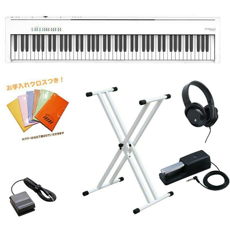 Roland FP-30X-WH+X型スタンド+DP-10セット【ヘッドホン・お手入れクロス付】【沖縄・離島送料別途お見積もり】【代引不可】