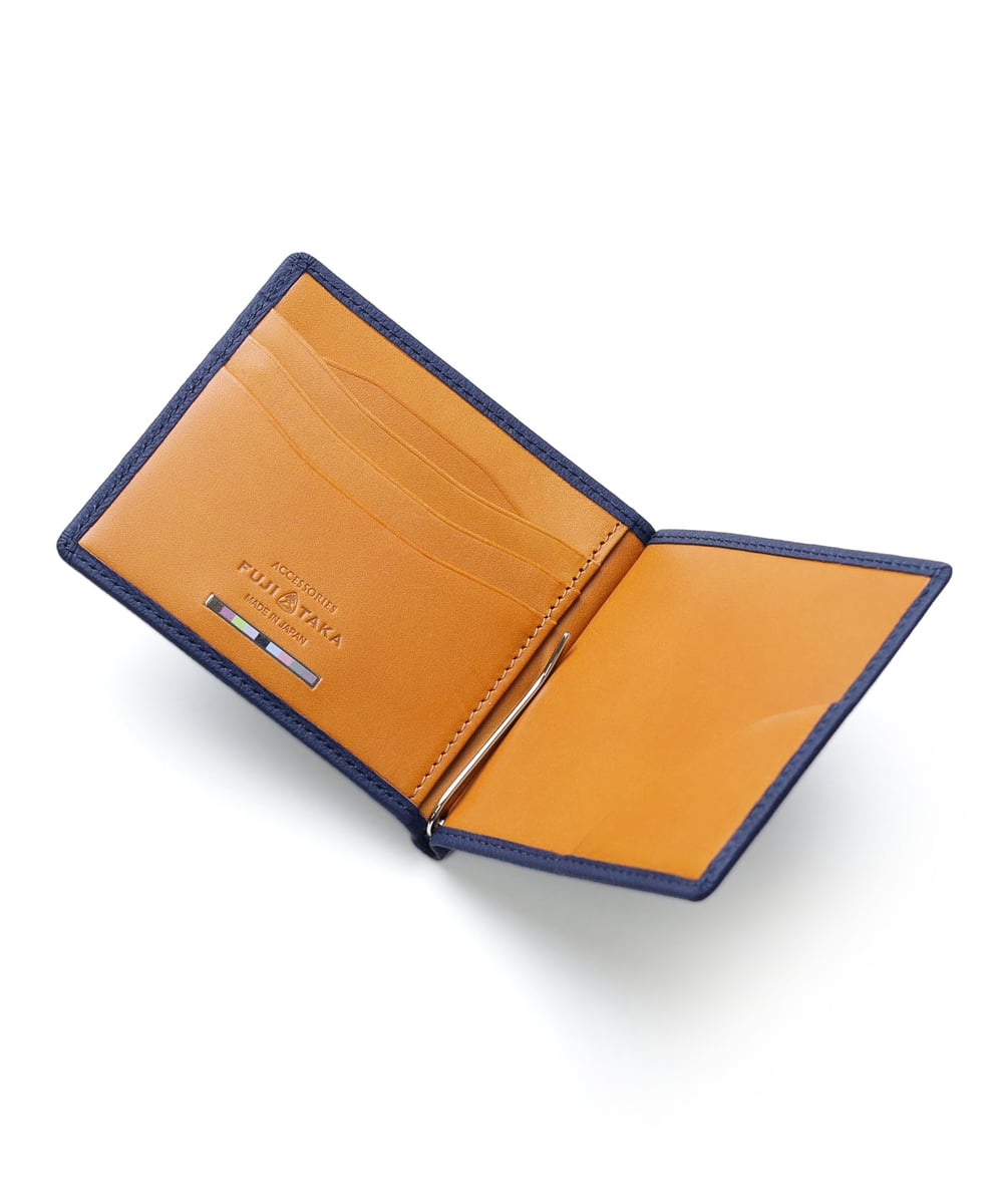 FUJITAKA ACCESSORIES 札ばさみ　(バブル)　No.639604 革 本革 牛革 レザー ギフト 財布 DUPUY デュプイ 純札 スリム 薄マチ 薄い天赦日 開運 開運　開運 運気 メンズ 男性 革財布 2つ折り メンズ財布 コンパクト 小銭入れ 仕事 ウォレット サイフ イニシャル刻印 名入れ