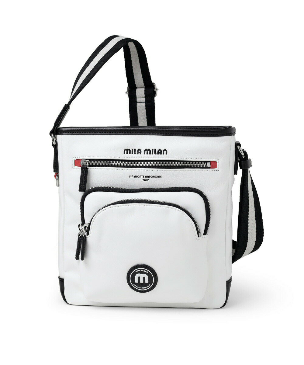 【10%OFFクーポン】mila milan ショルダーバッグ B5　(ロッソ)　 お出かけ スポーツ ゴルフ 大容量 ユニセックス カード収納 斜め掛け 斜めがけ 肩がけ 縦型 メンズ 男性 カジュアル ショルダー メッセンジャーバッグ 旅行 おでかけ 鞄 3