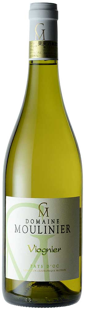 　　 Domaine Moulinier　Viognier Vin De Pays d'Oc 750ml　 　■産地：　ヴァン・ド・ペイ・ドック／ラングドック地方 　■アルコール度数：13%　前後　／　白・すっきり辛口 　■飲み頃温度：5℃〜10℃ 　 品種 ・ヴィオニエ100％ 味わい ・柑橘系果実のようなとてもフレッシュな香り。口中では桃やミカンのような風味が広がる。まろやかでバランスの良いワイン。酸味が美しいので、生き生きとした爽快感溢れる飲み心地！ 料理 ・アペリティフに、お魚に、チーズに。 ---ワインの特徴--- 　ムリニエ初の白ワイン。涼しい立地条件とそのポテンシャルを見込み、2007年にステファンがこのヴィオニエの畑を購入。しかし当時は非常に荒れていたため、整備するのに2年を要しました。2010年、十分な収穫量を確保できたこともあり、満を持しての初ヴィンテージでした。 （一部、特に良質なブドウは、選果して「テラス・グリエ」にブレンドされることもあります）　