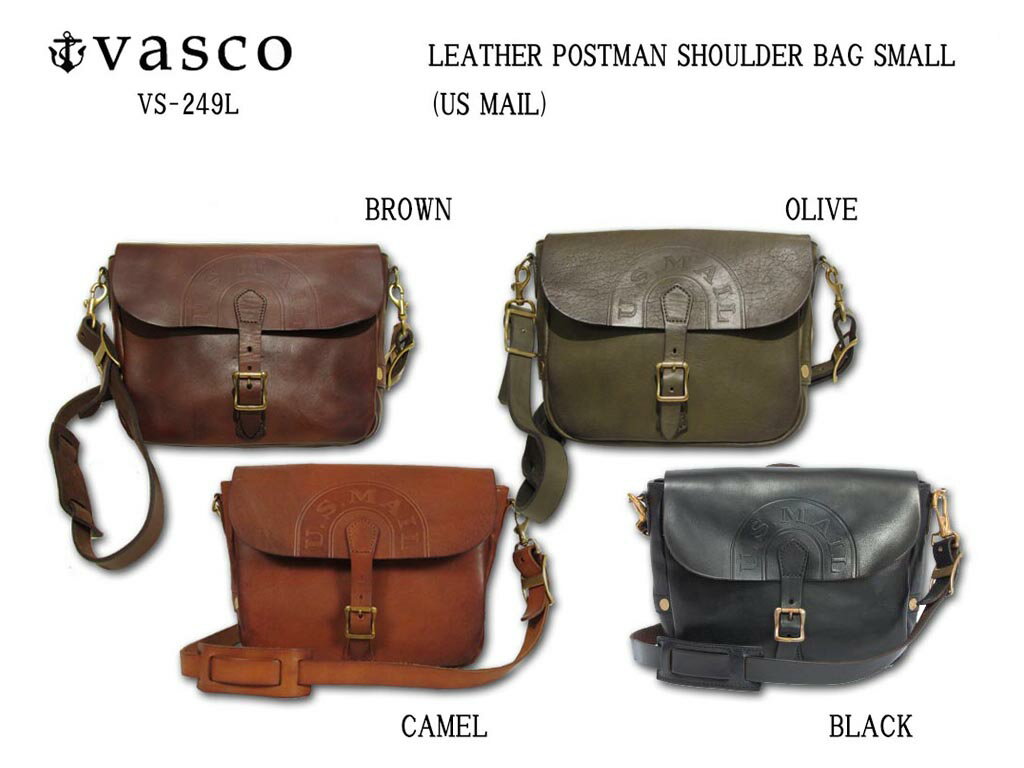 【送料無料】Vasco LEATHER POSTMAN SHOULDER BAG SMALL (US MAIL) ヴァスコ レザー ポストマン ショルダーバッグ スモール VS-249L