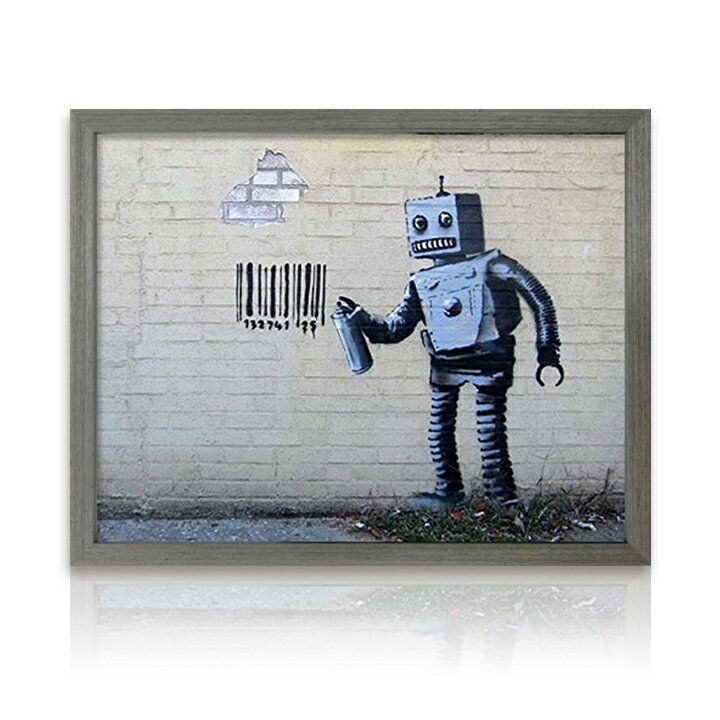 アートパネル Banksy バンクシー Robot ロボット 玄関 グラフティ アートポスター おしゃれ 絵画 風刺画 インテリア 壁掛け 寝室 リビング スタイリッシュ ギフト 新築祝い 新生活 送料無料 ssx
