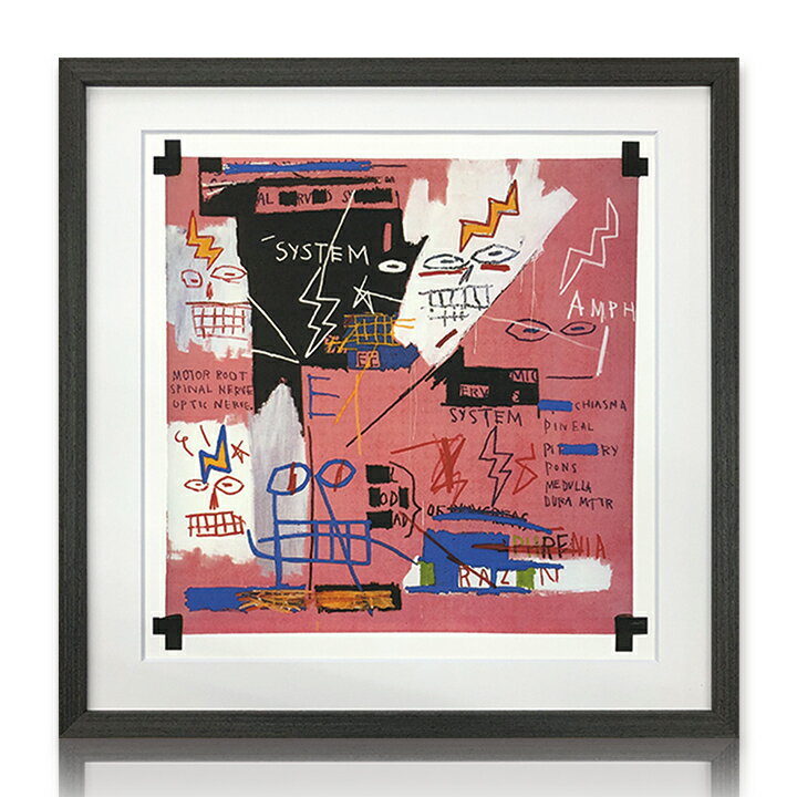 楽天IKIKAGU（イキカグ）アートパネル Jean-Michel Basquiat ジャン＝ミシェル・バスキア Six Fifty, 1982 バスキア モダン 玄関 アートフレーム おしゃれ 絵画 額入り フレーム付き インテリア 壁掛け 寝室 リビング ギフト プレゼント 新生活 送料無料 ssx