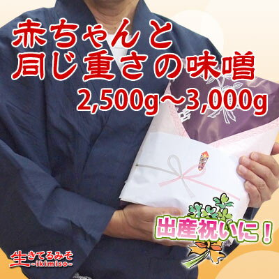 赤ちゃんと同じ重さの味噌2500g〜3000g