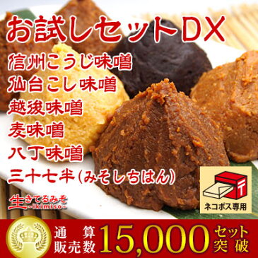 お味噌6種類・お試しセットDX 1,000円 仙台味噌 八丁味噌 越後味噌 信州味噌 無添加麦みそ 合わせ味噌 合計360g 食品 調味料 みそ セット・詰め合わせ 赤味噌 白味噌 セット 【 RakutenスーパーSALE 1000円 買い回り ポッキリ ぽっきり 】【同梱できません】